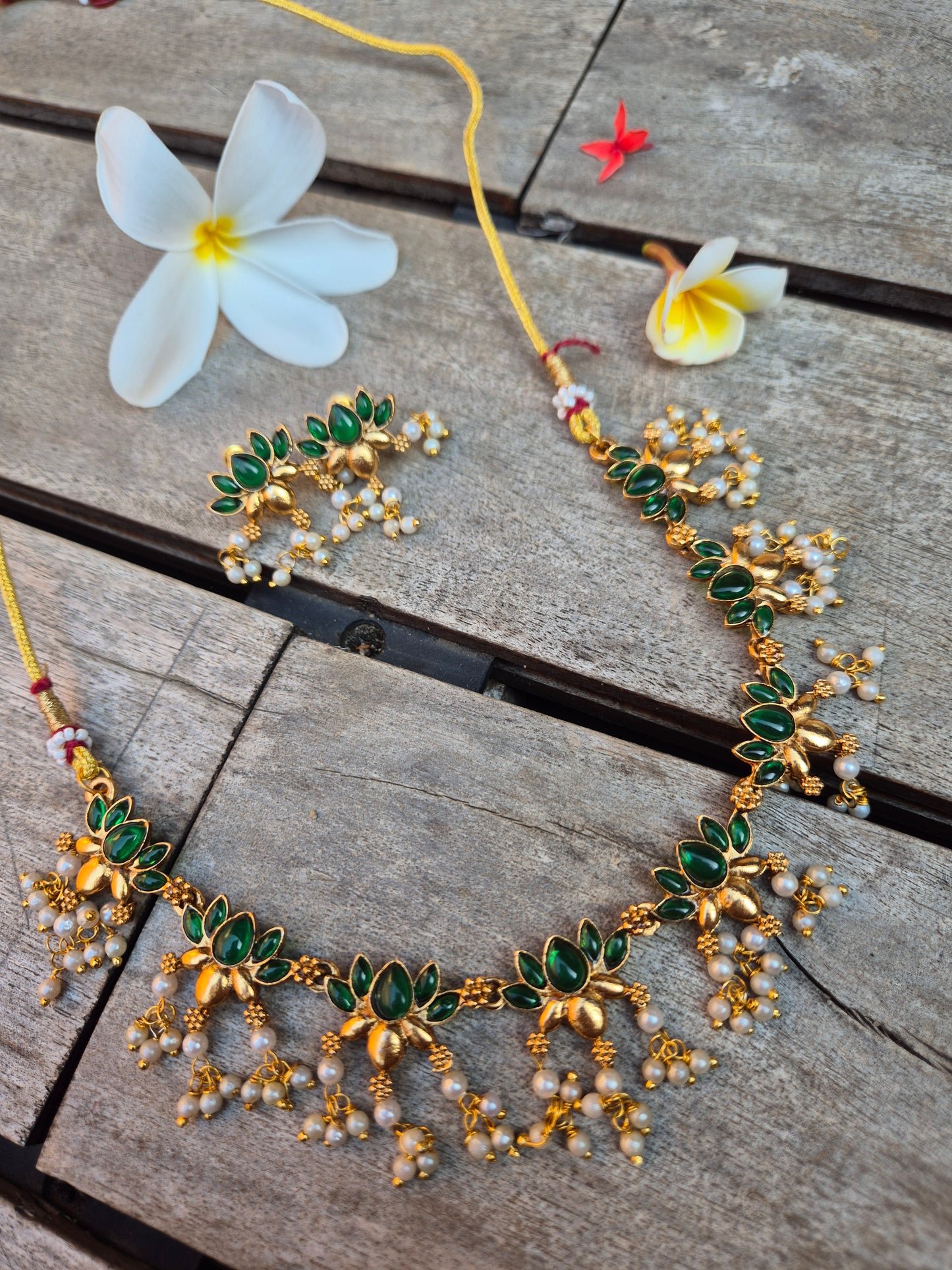 Nikhila Lotus Pearl Necklace