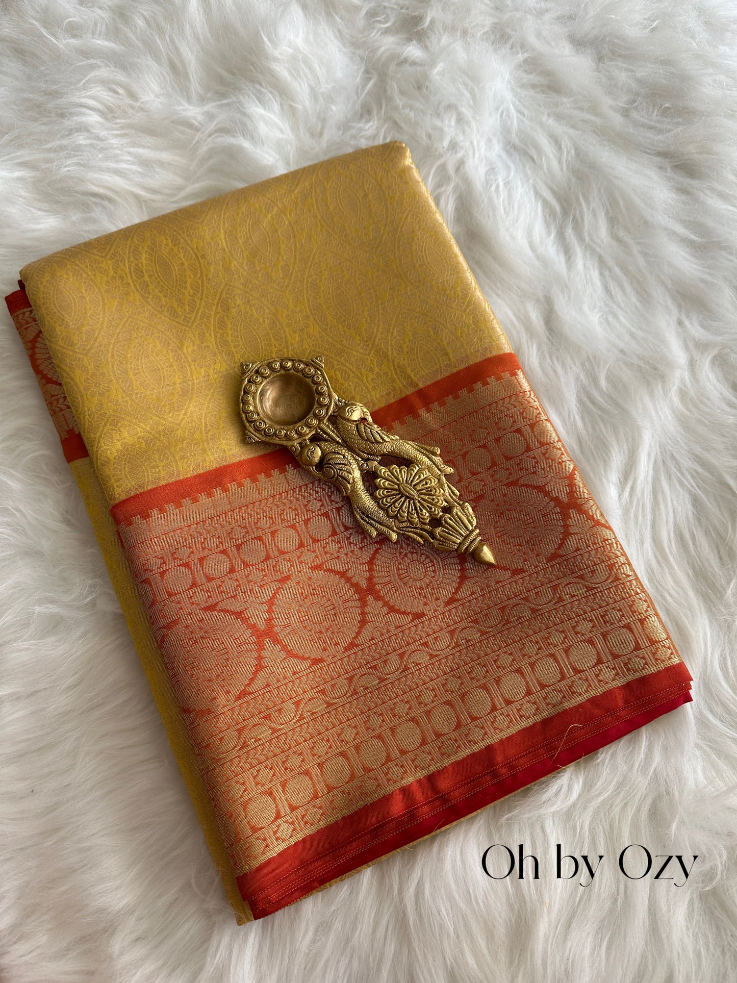 Yellow Tissue Silk Saree