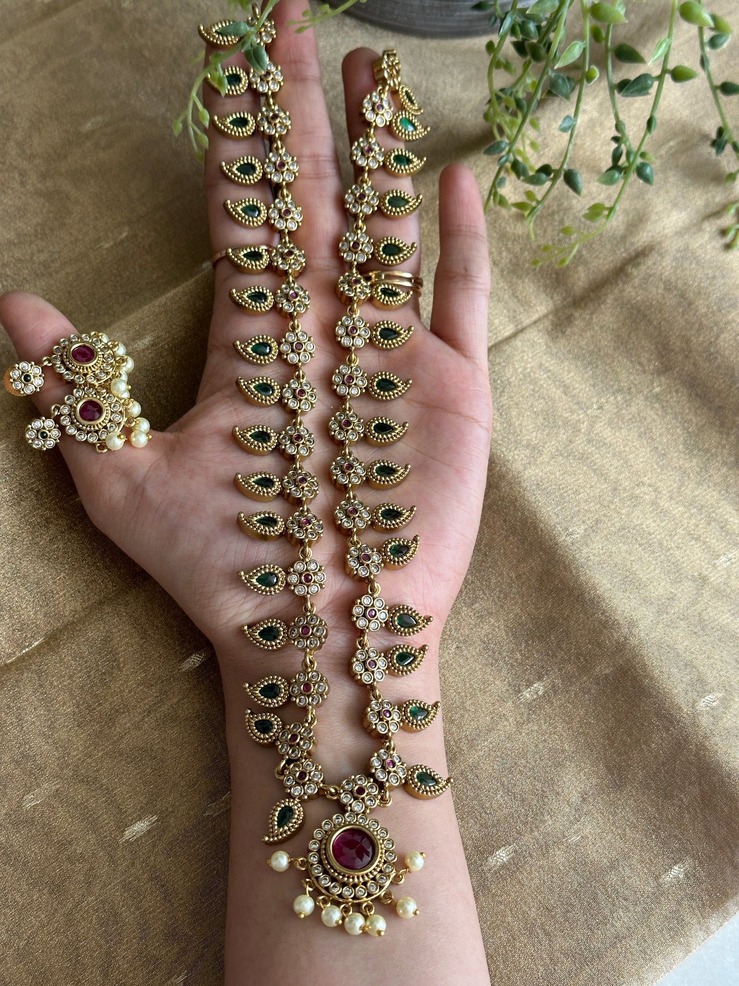 Premium petal Palakka Haaram set