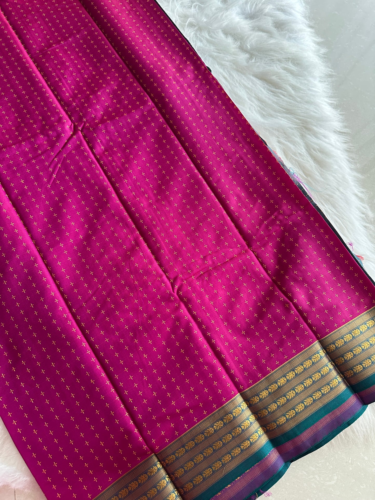 Raani Pink Soft Cotton Silk Saree