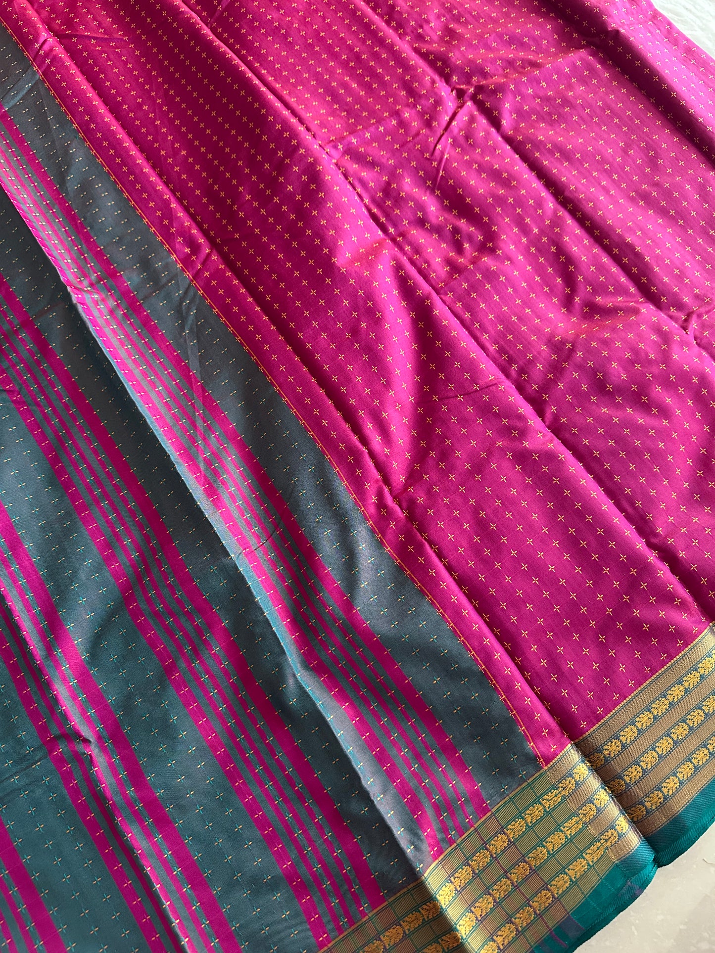 Raani Pink Soft Cotton Silk Saree