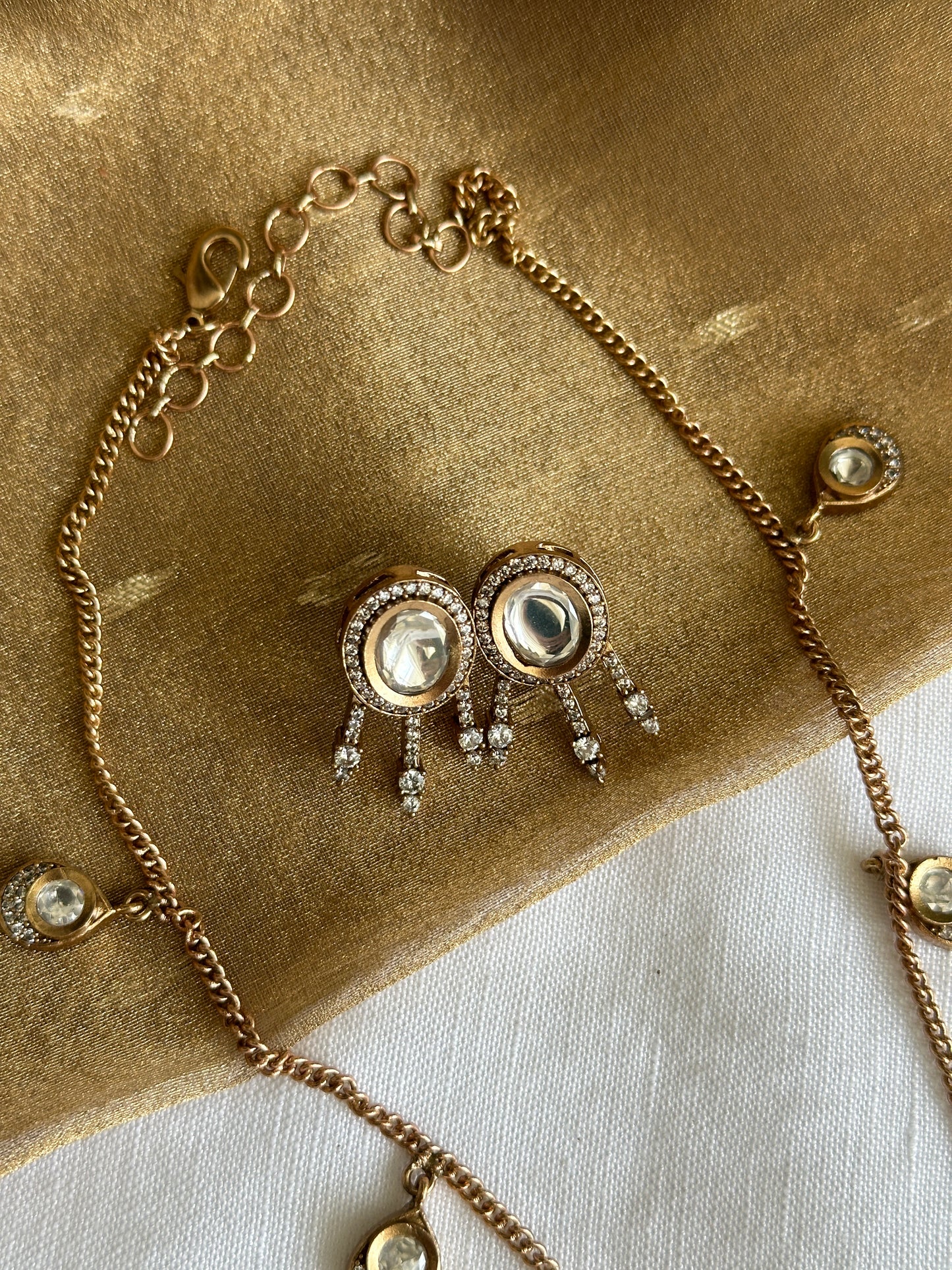 Premium Kundan X Diamond Chain