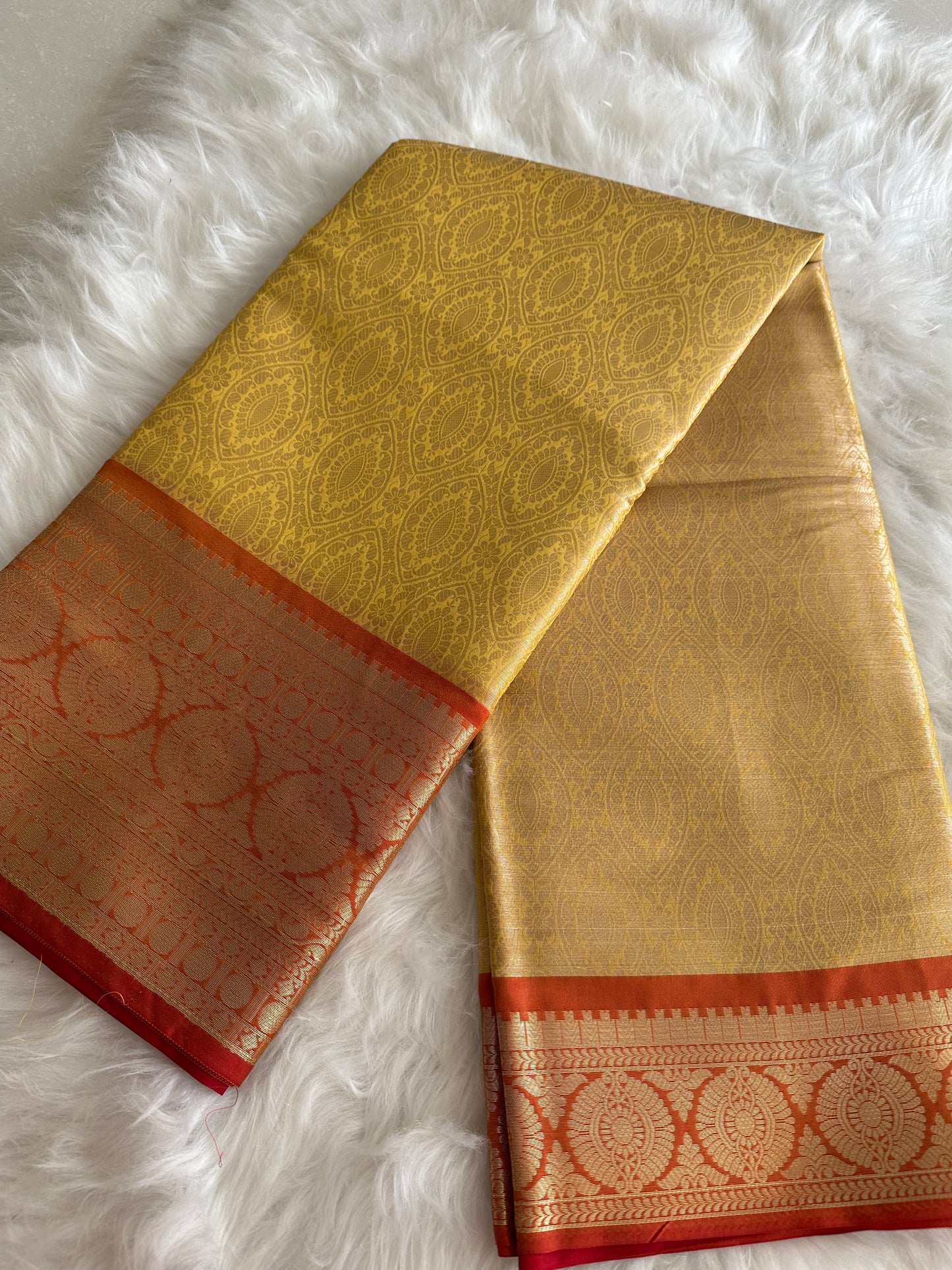Yellow Tissue Silk Saree