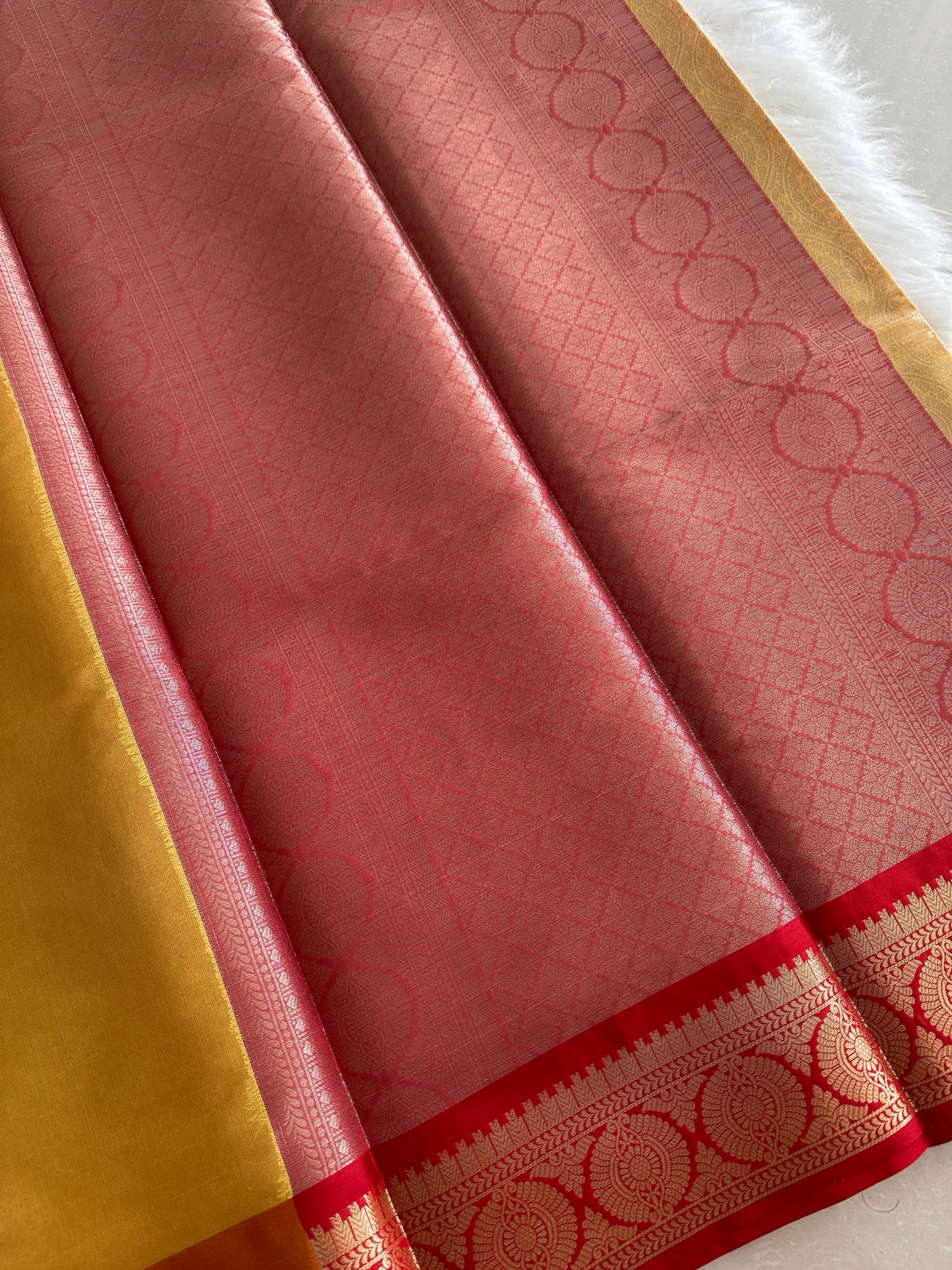 Yellow Tissue Silk Saree