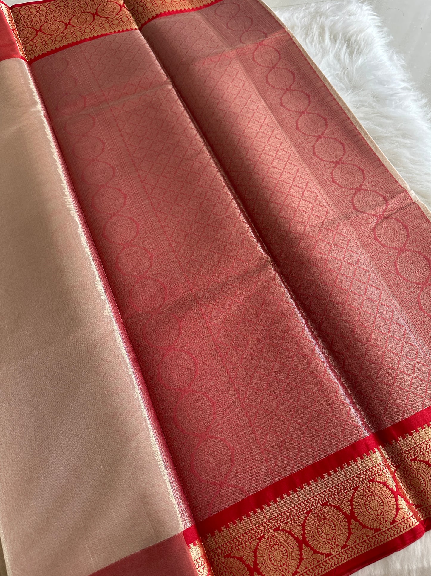 Sandal Tone Tissue Silk Saree