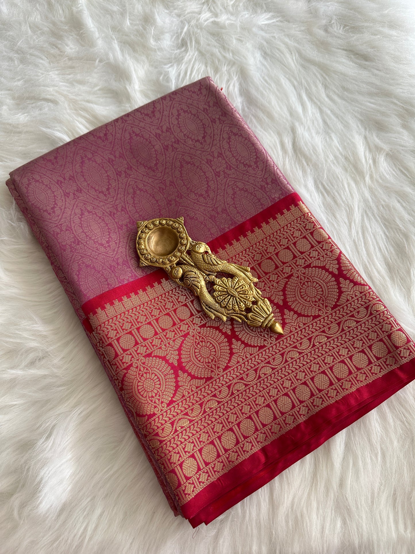 Onion Pink Tissue Silk Saree