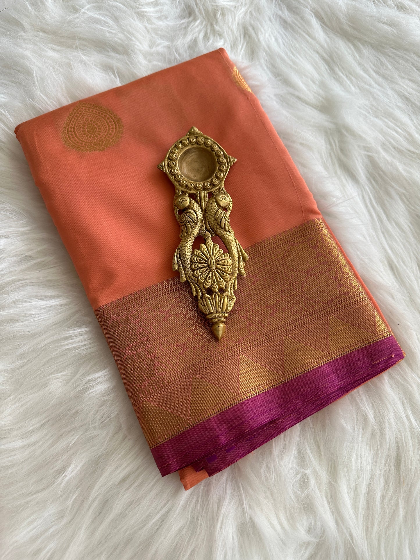 Peach Semi Silk Saree