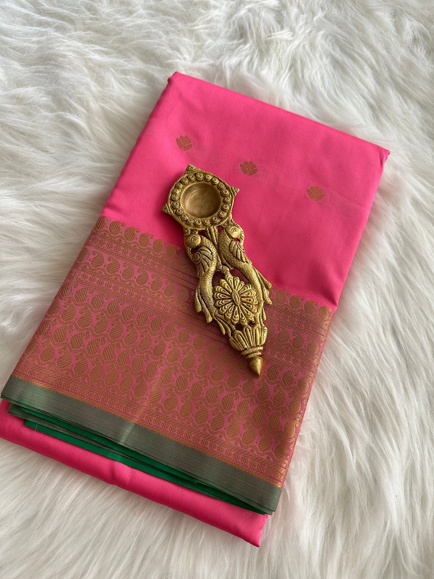 Baby Pink Semi Silk Saree