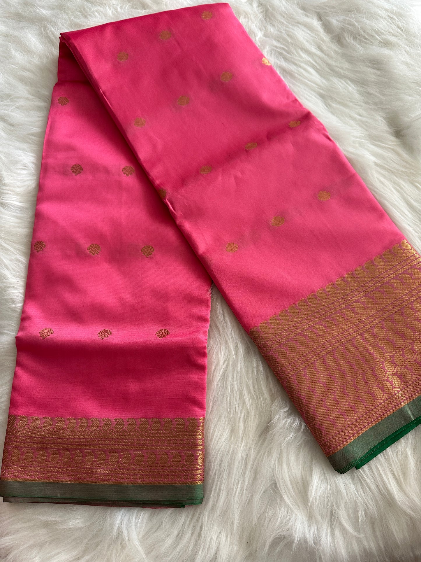 Baby Pink Semi Silk Saree