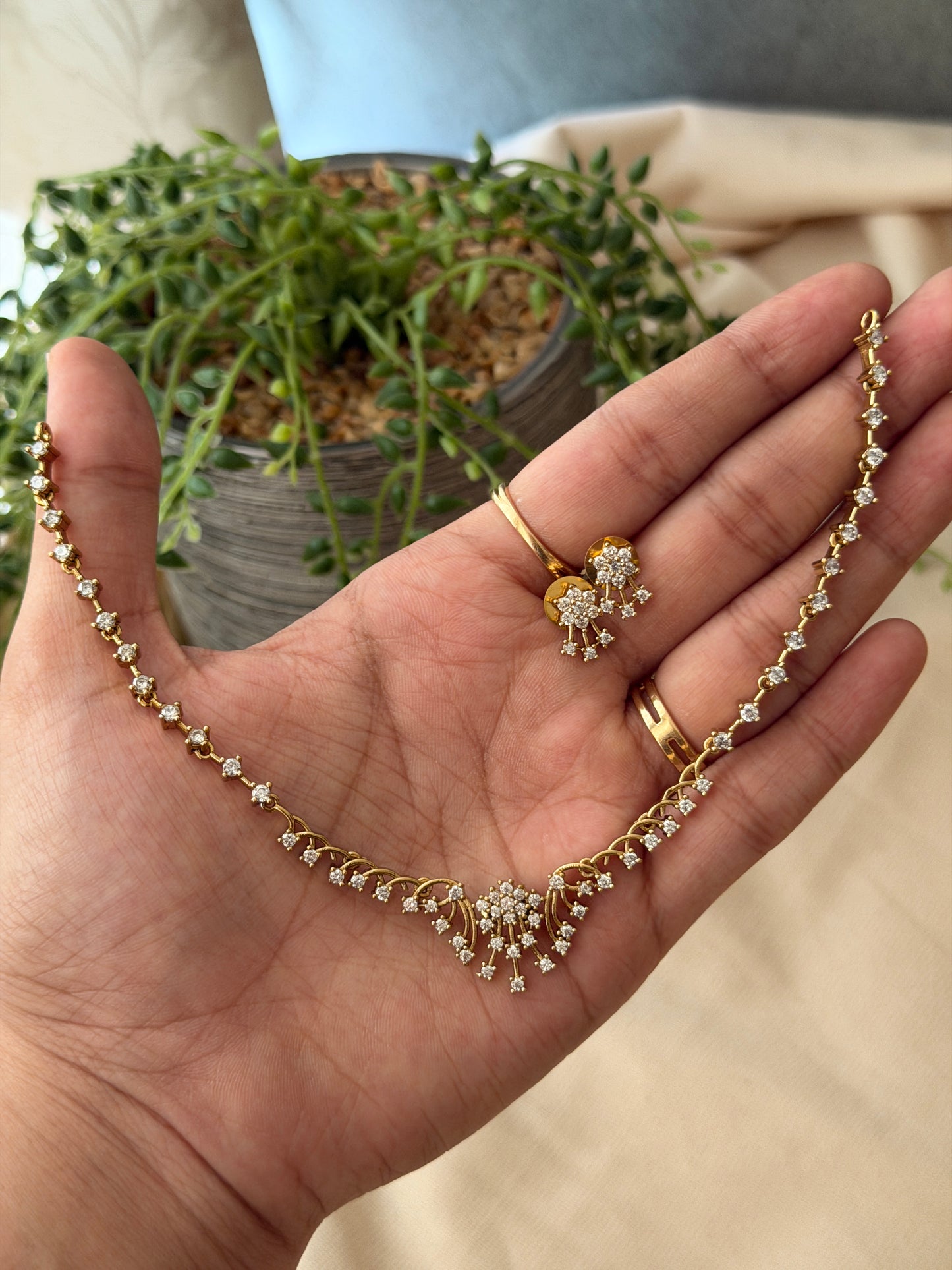 Daliya Thin AD Necklace