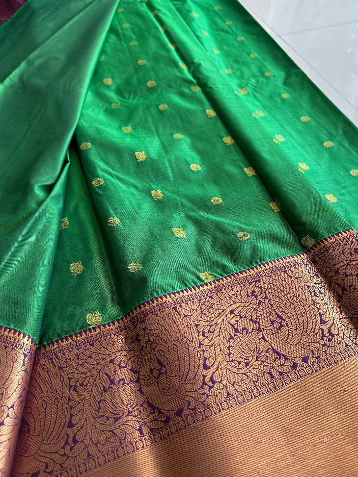 Premium Emerald Semi Kanchivaram Pattu Saree