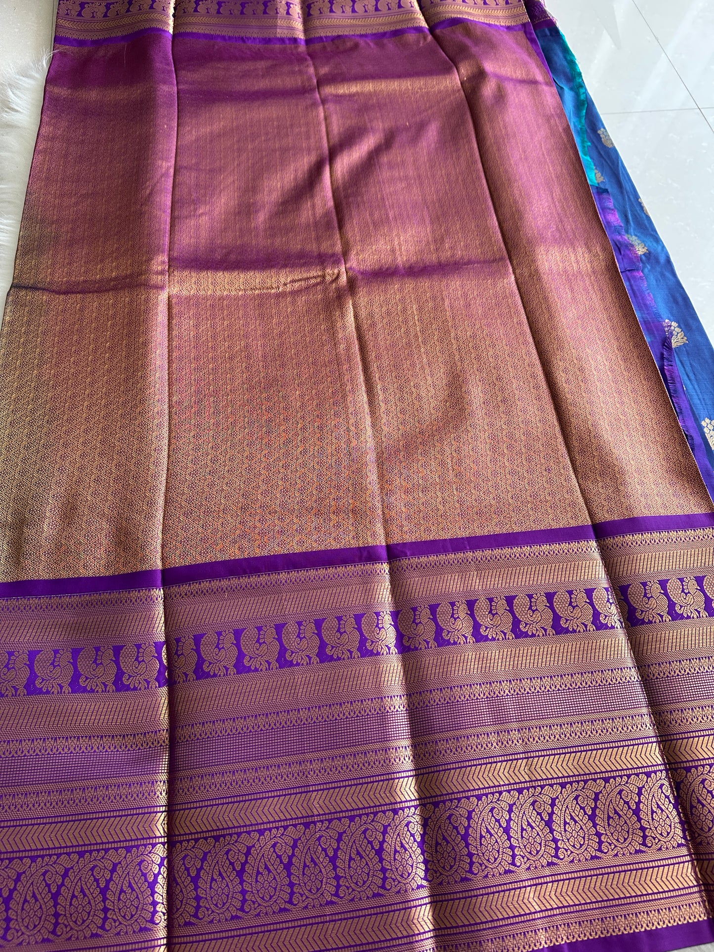 Mauve Purple Semi Kanchivaram Pattu Saree
