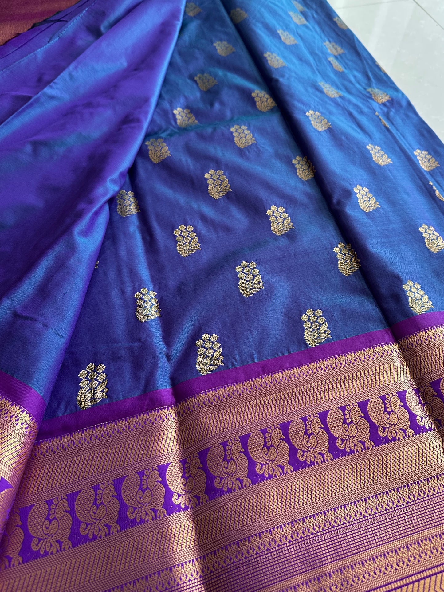 Mauve Purple Semi Kanchivaram Pattu Saree
