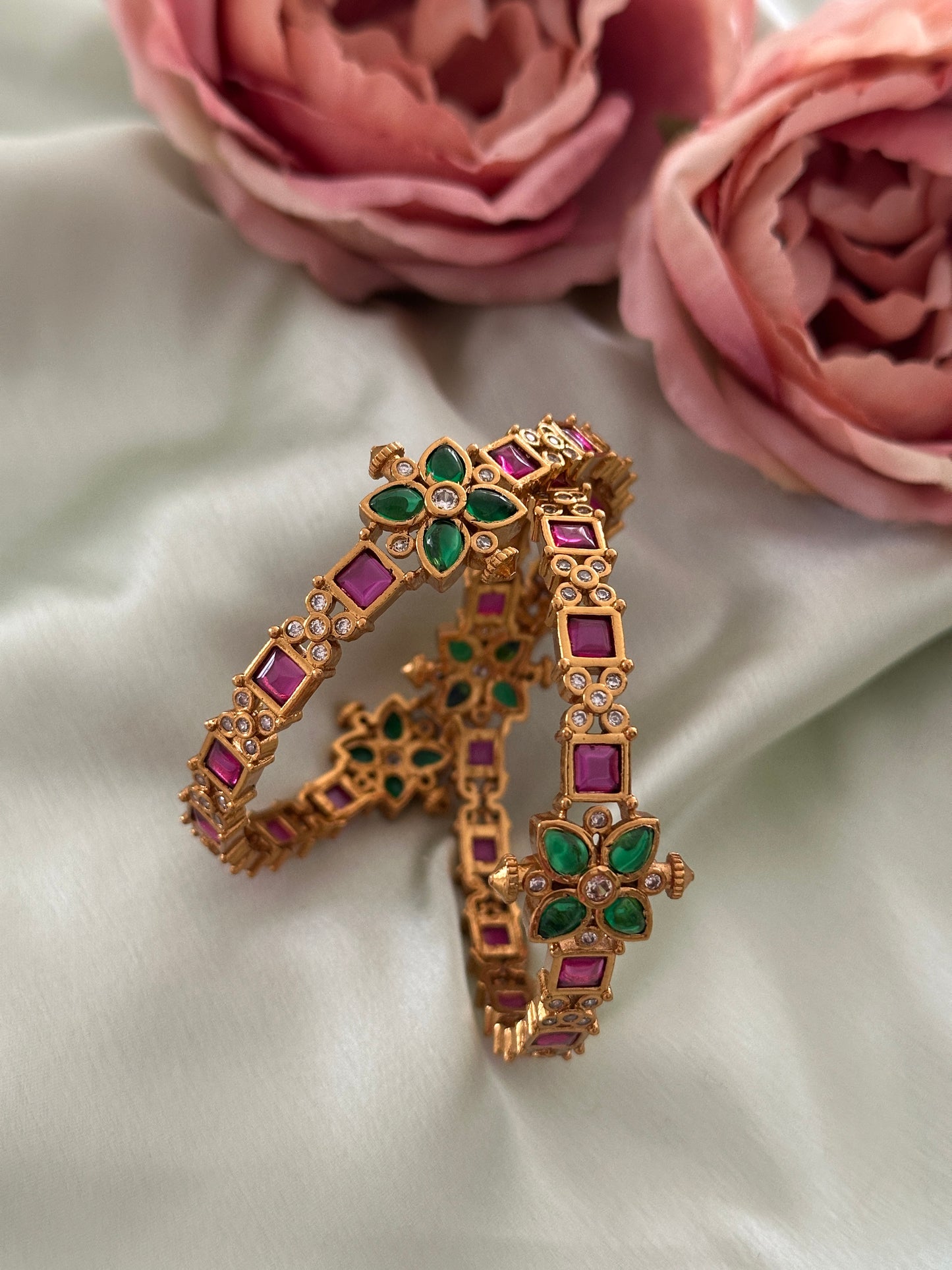 Square x Floral Bangles