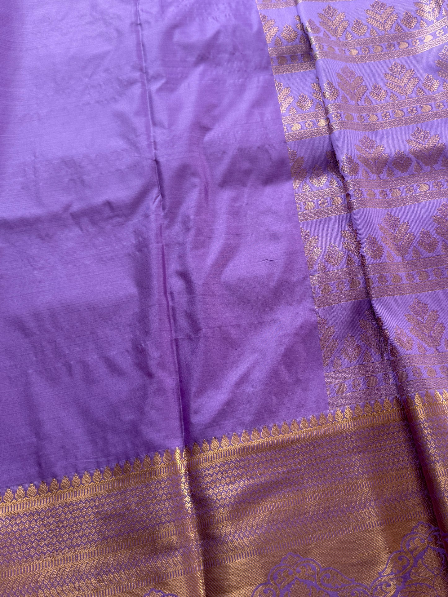 Lavender Pine Semi Kanchi Brocade Pattu