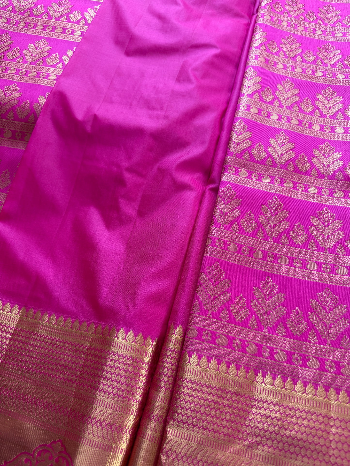 Rani Pink Semi Kanchi Brocade Pattu