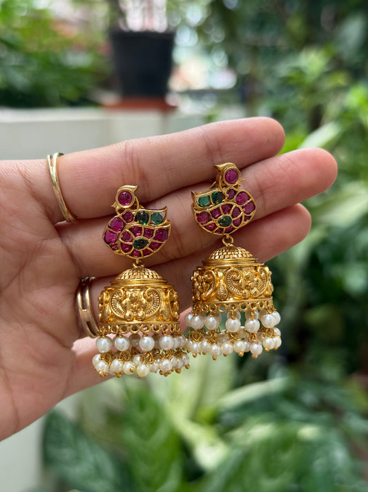 Peacock Guttapusalu Jhumkas