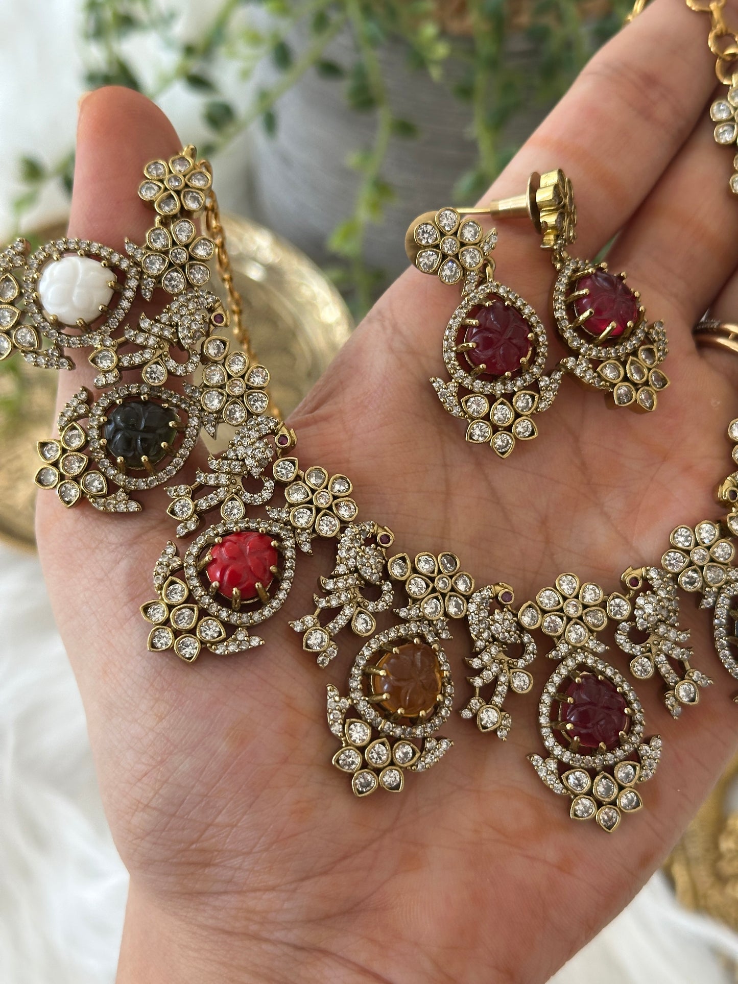 Premium Karishma Navaratna Necklace