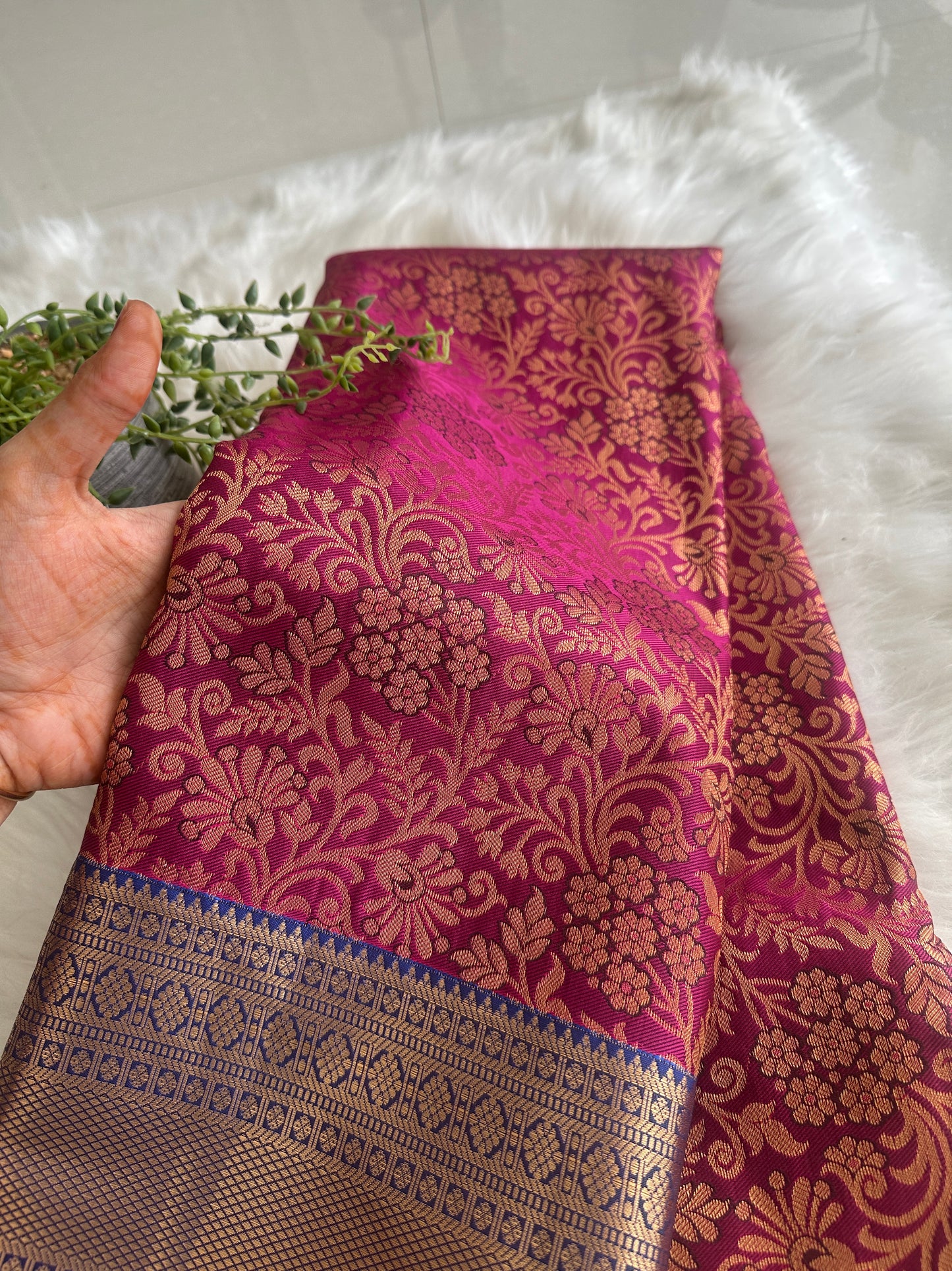 Rasberry Tissue Kanchi Silk