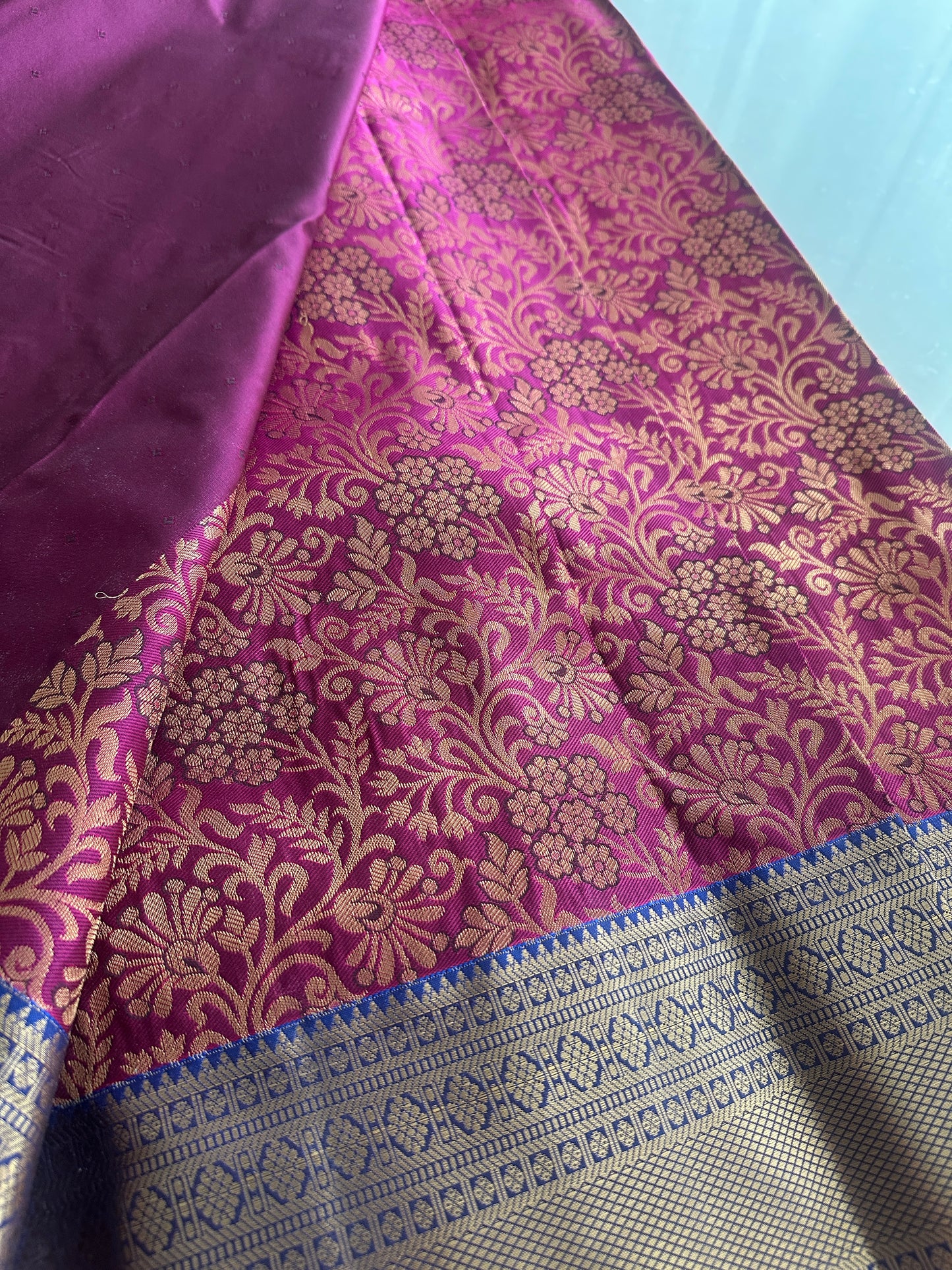 Rasberry Tissue Kanchi Silk