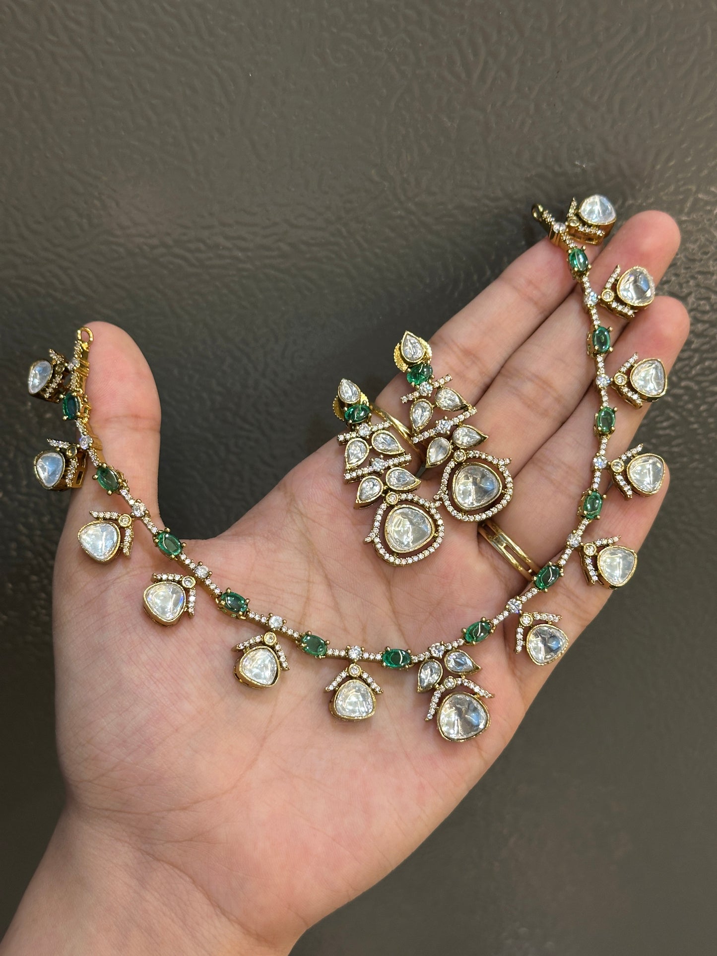 Premium polki x AD necklace
