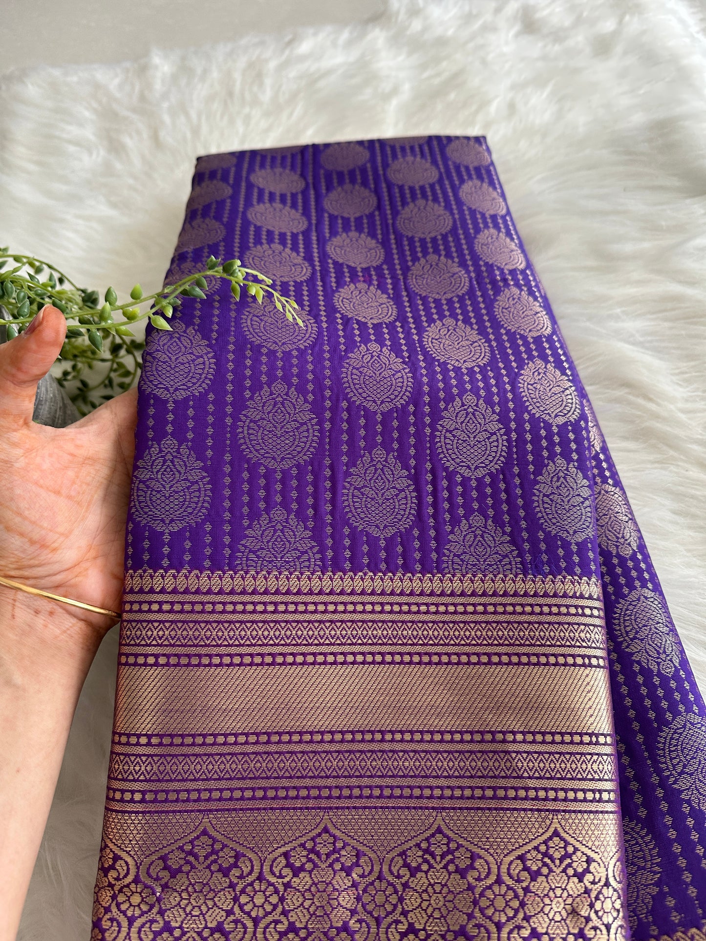 Hide And Seek Purple Semi Tissue Silk Saree