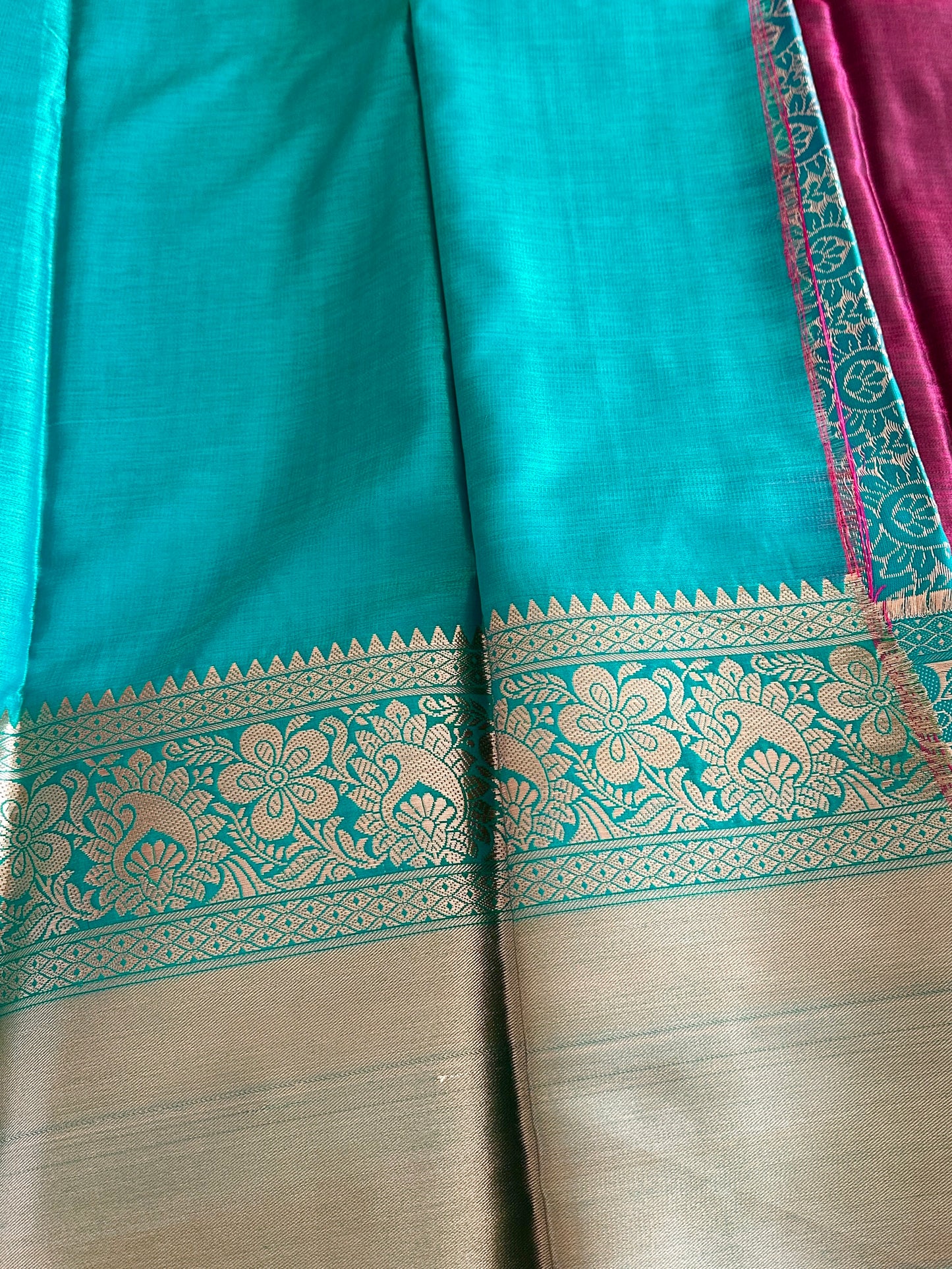 Burgundy Semi Tissue Silk Saree