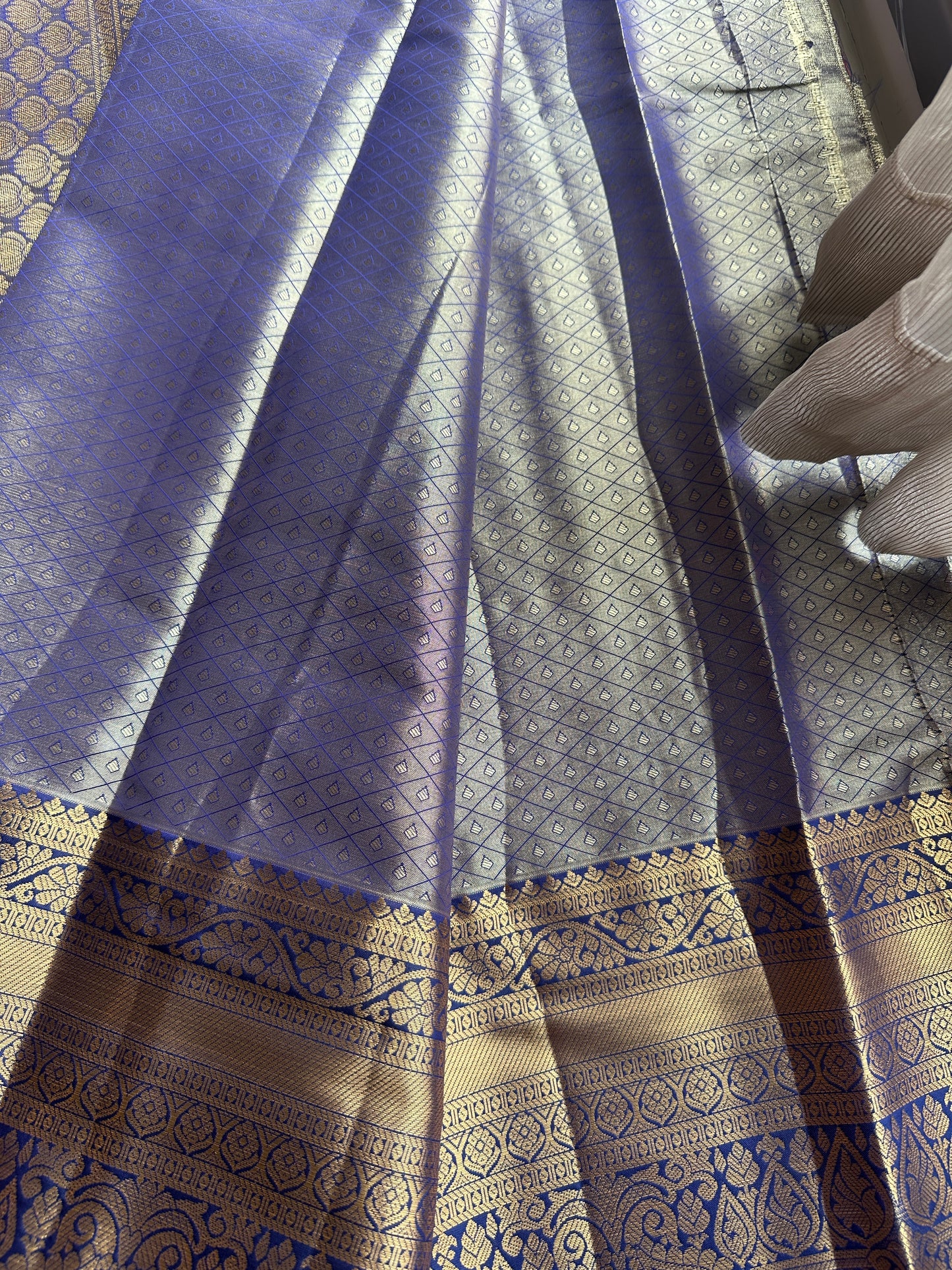 Pumpkin Orange Kanchi Tissue Silk Saree