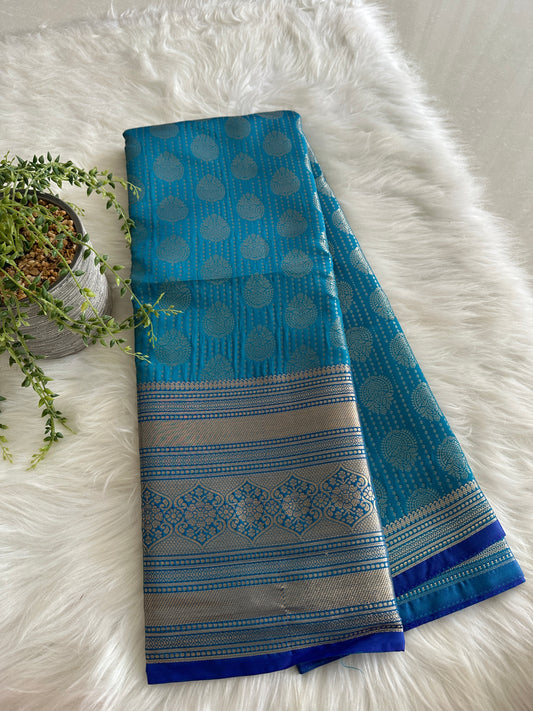 Charlotte Blue Semi Tissue Silk Saree