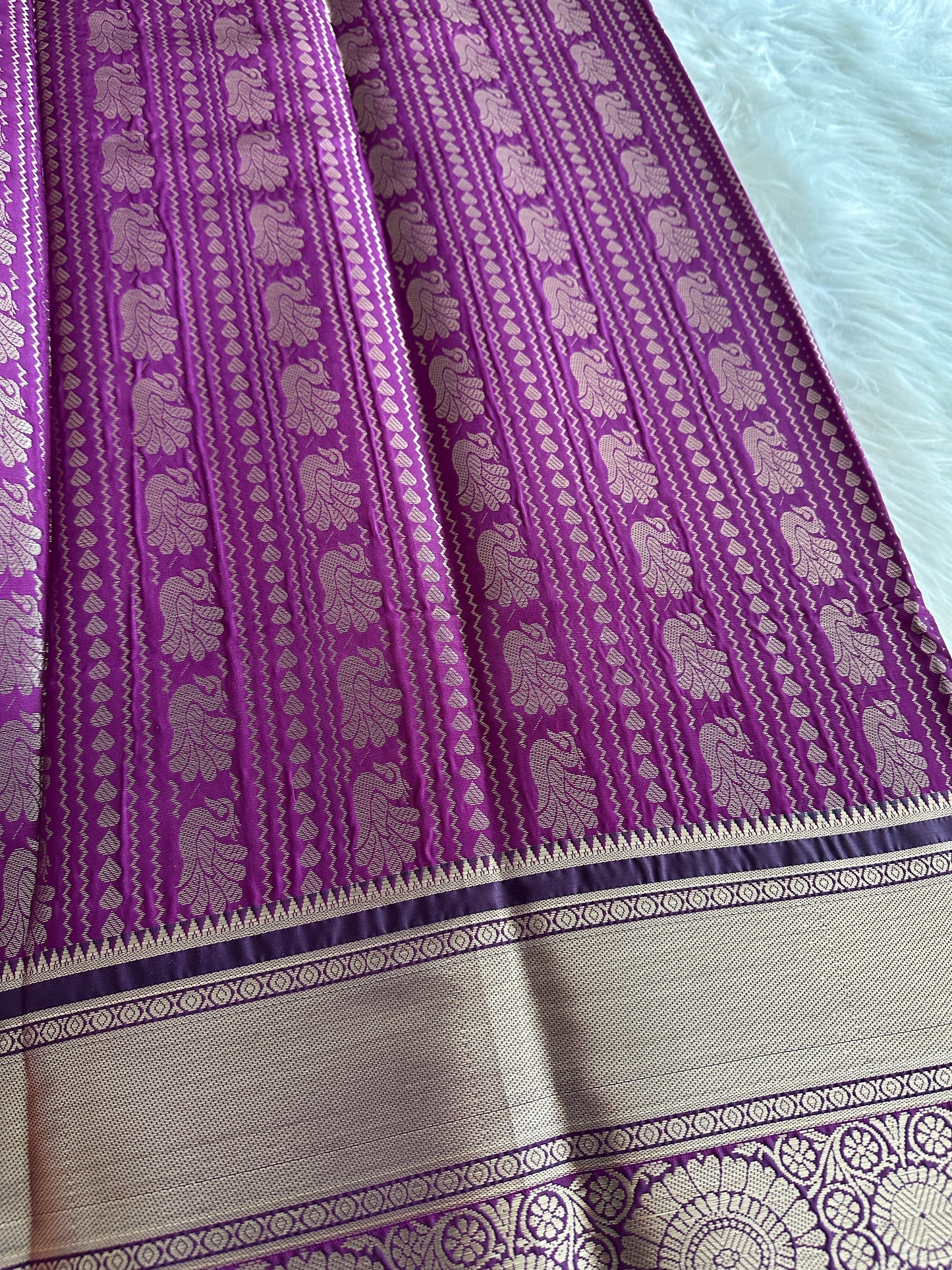 True Purple Semi Tissue Silk Saree