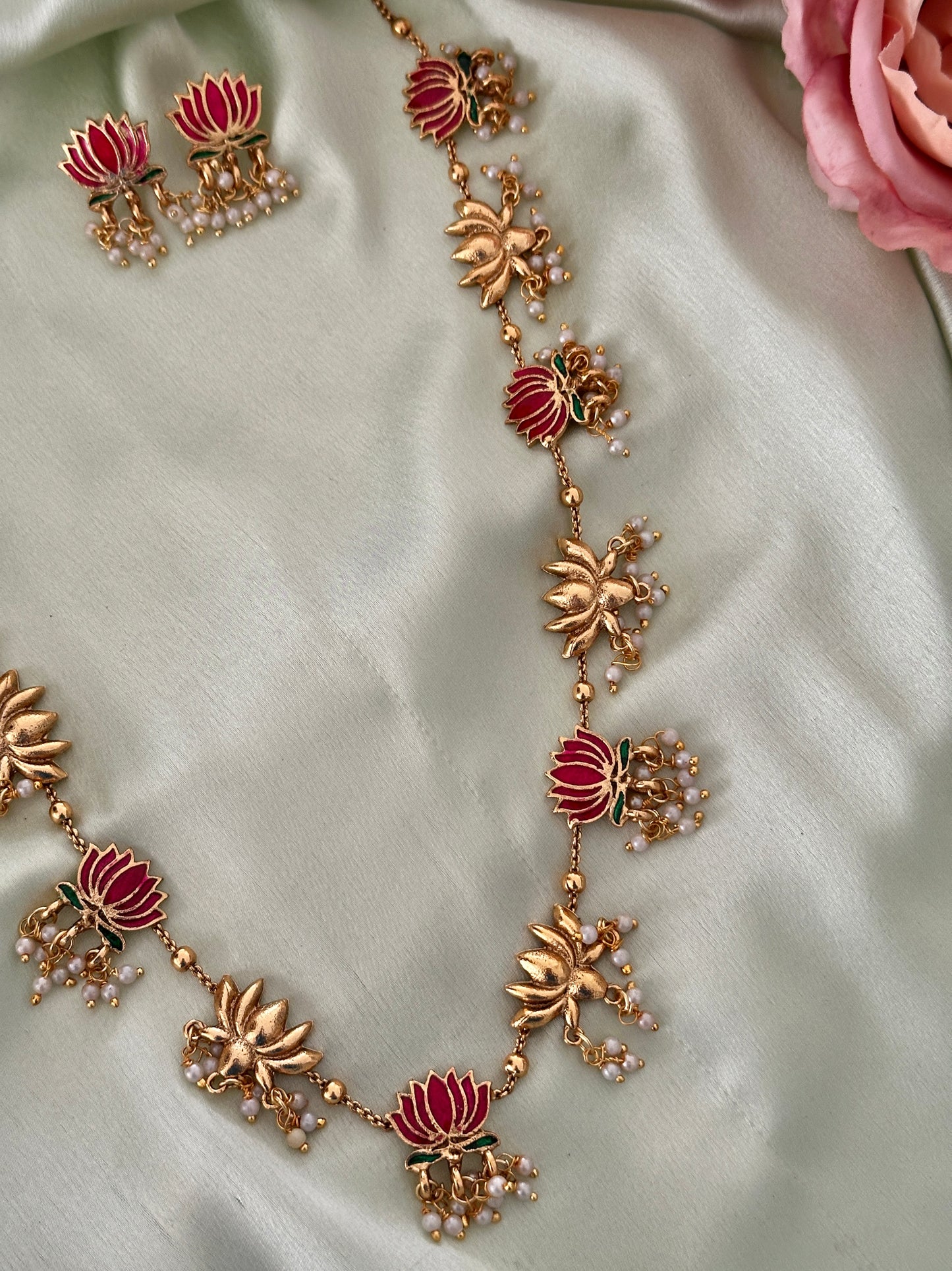 Manju x Golden Lotus Haaram Set