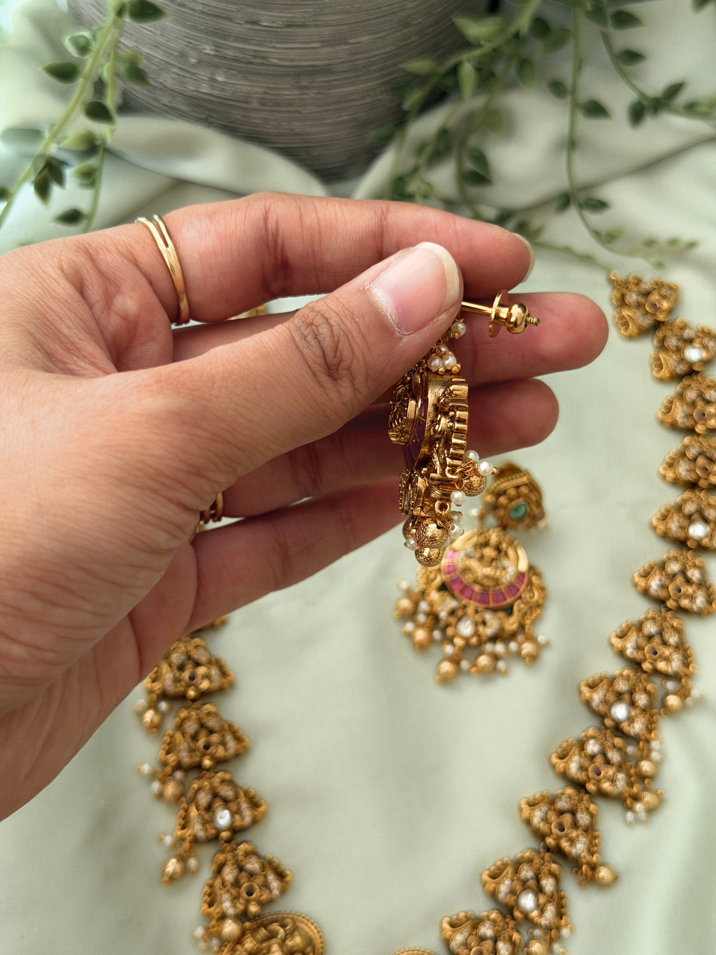 Medha Gold Replica Haaram Set