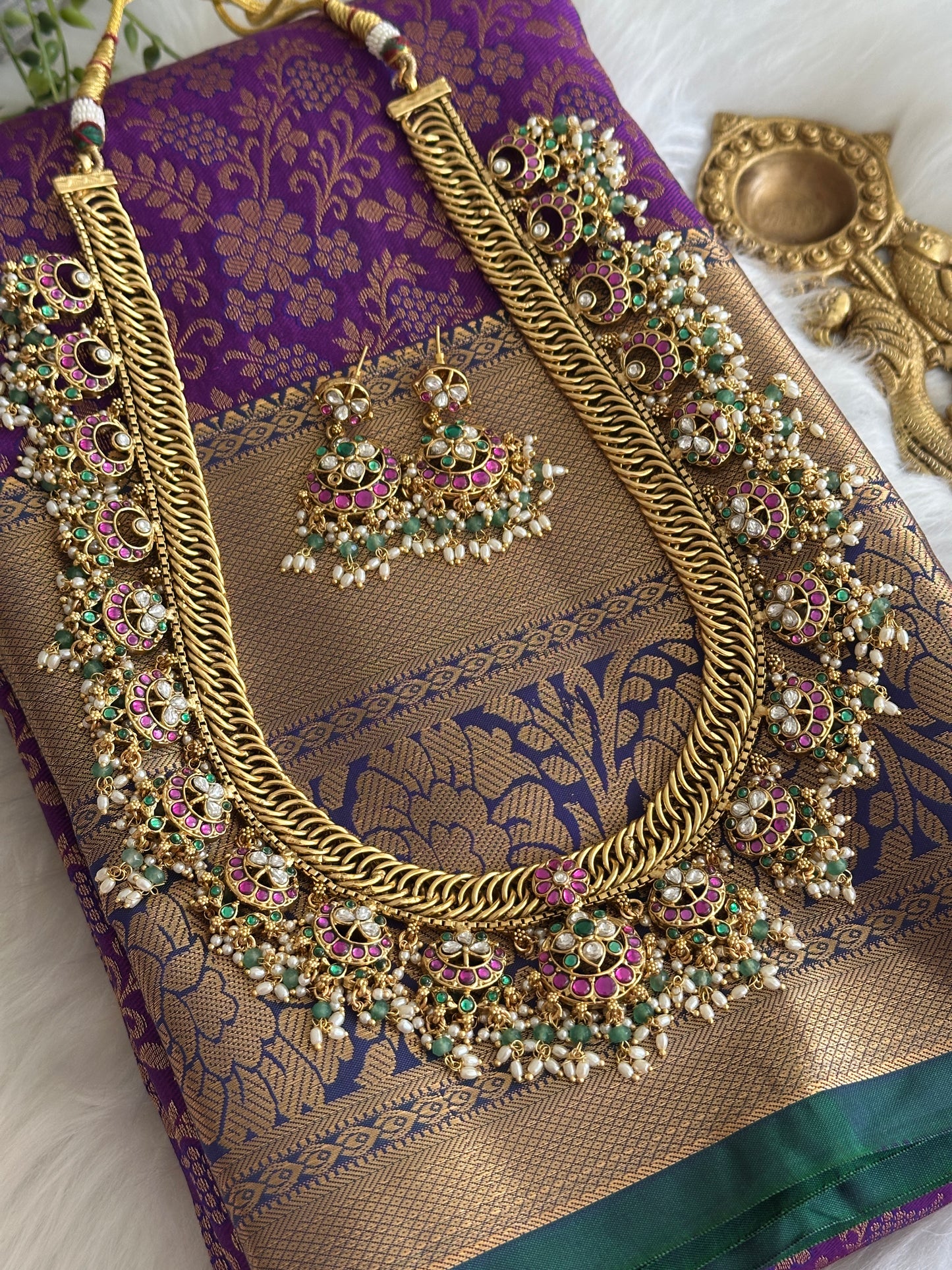 Premium Jadau Haaram with Snake Chain