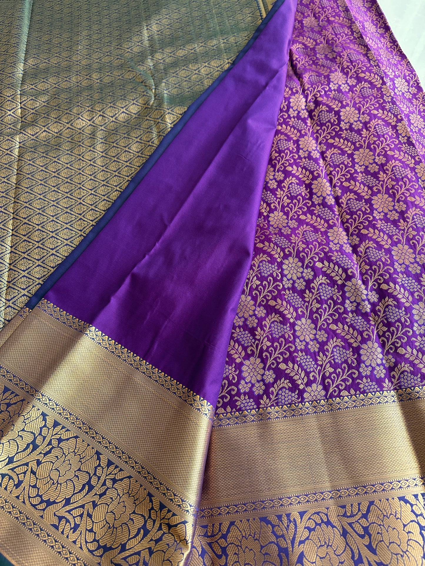 Cadbury Purple Pure Kanchi Saree