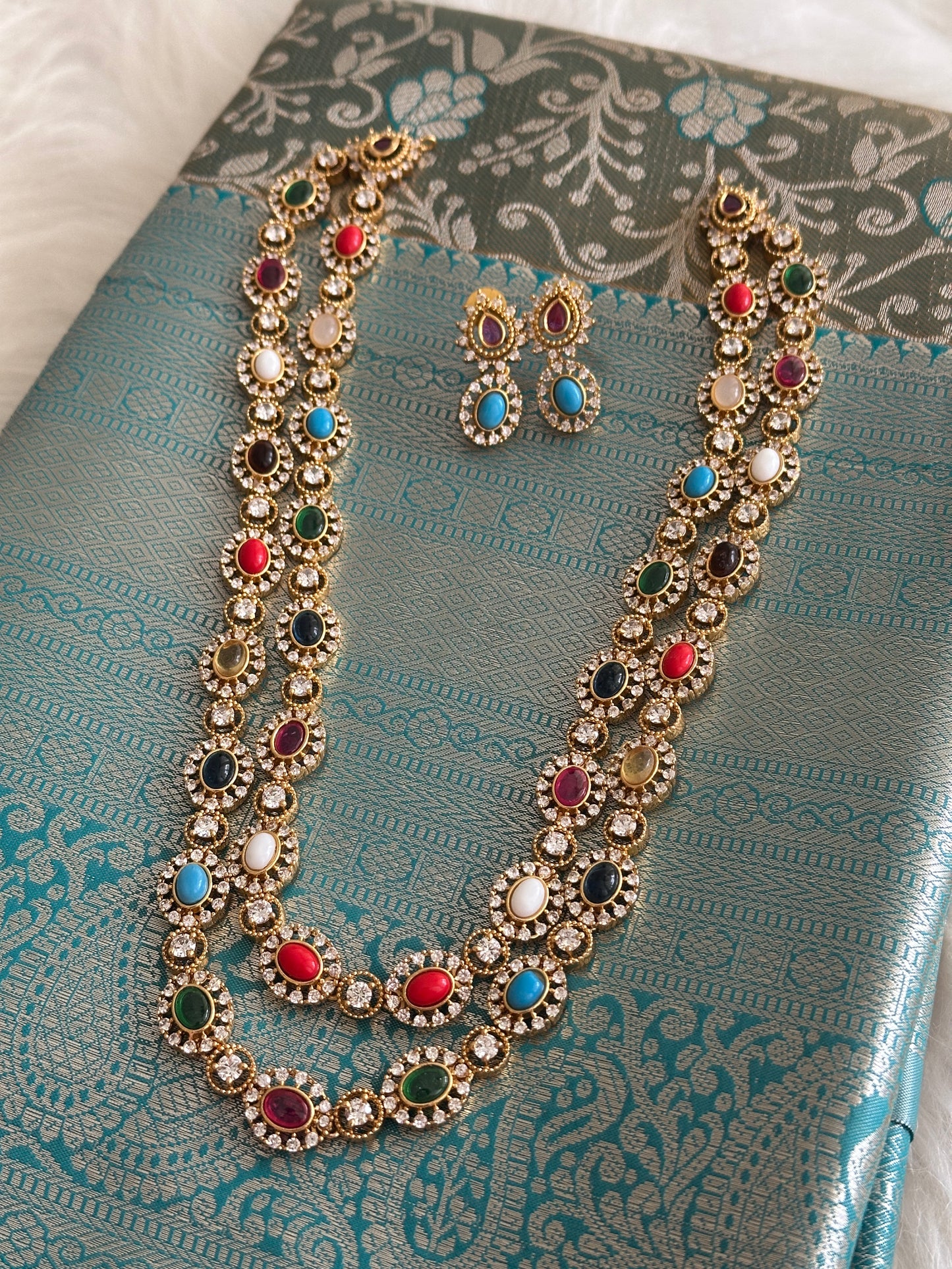Double Layer Navaratna Haaram