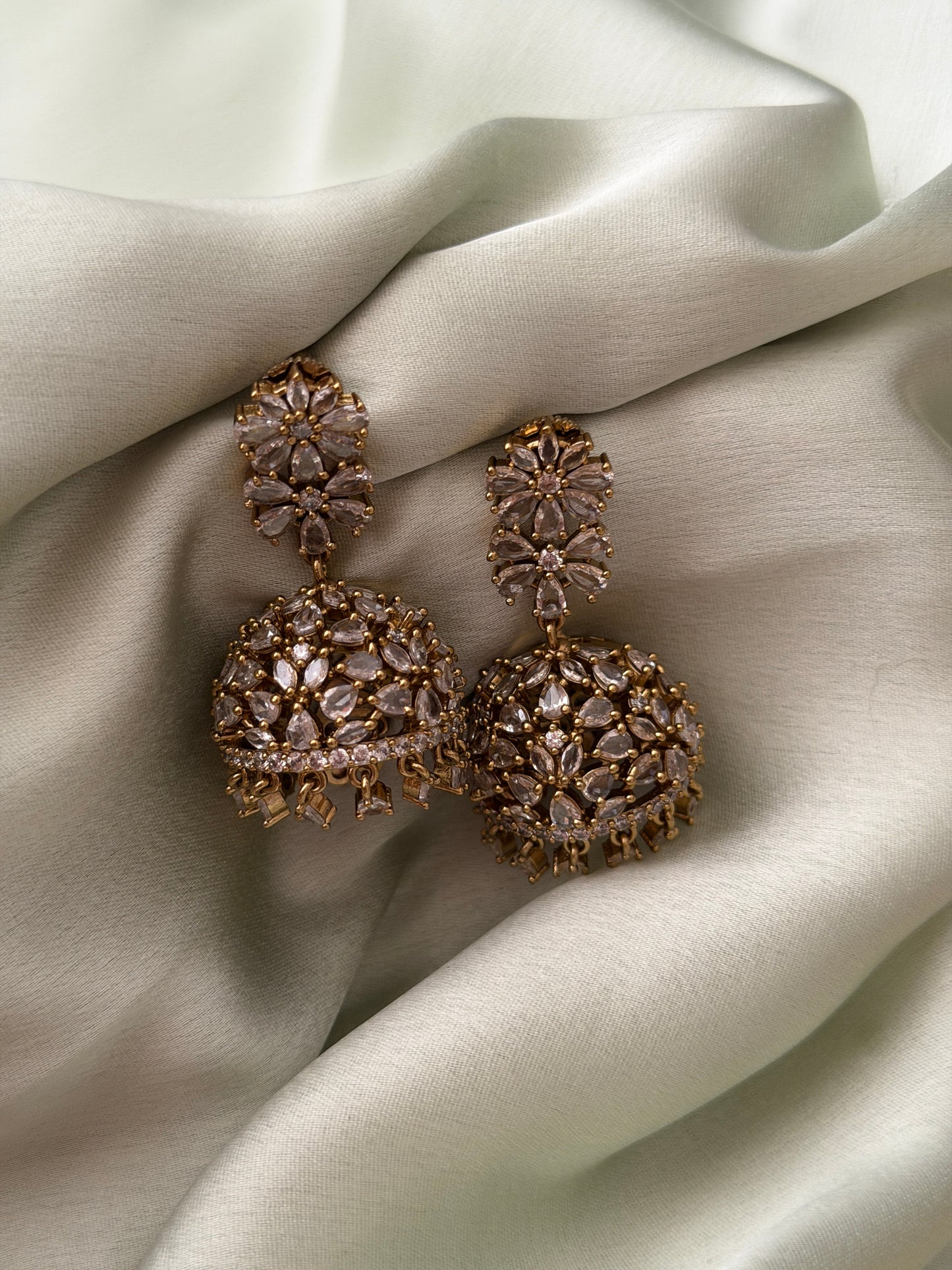 Flora Stone Jhumkas