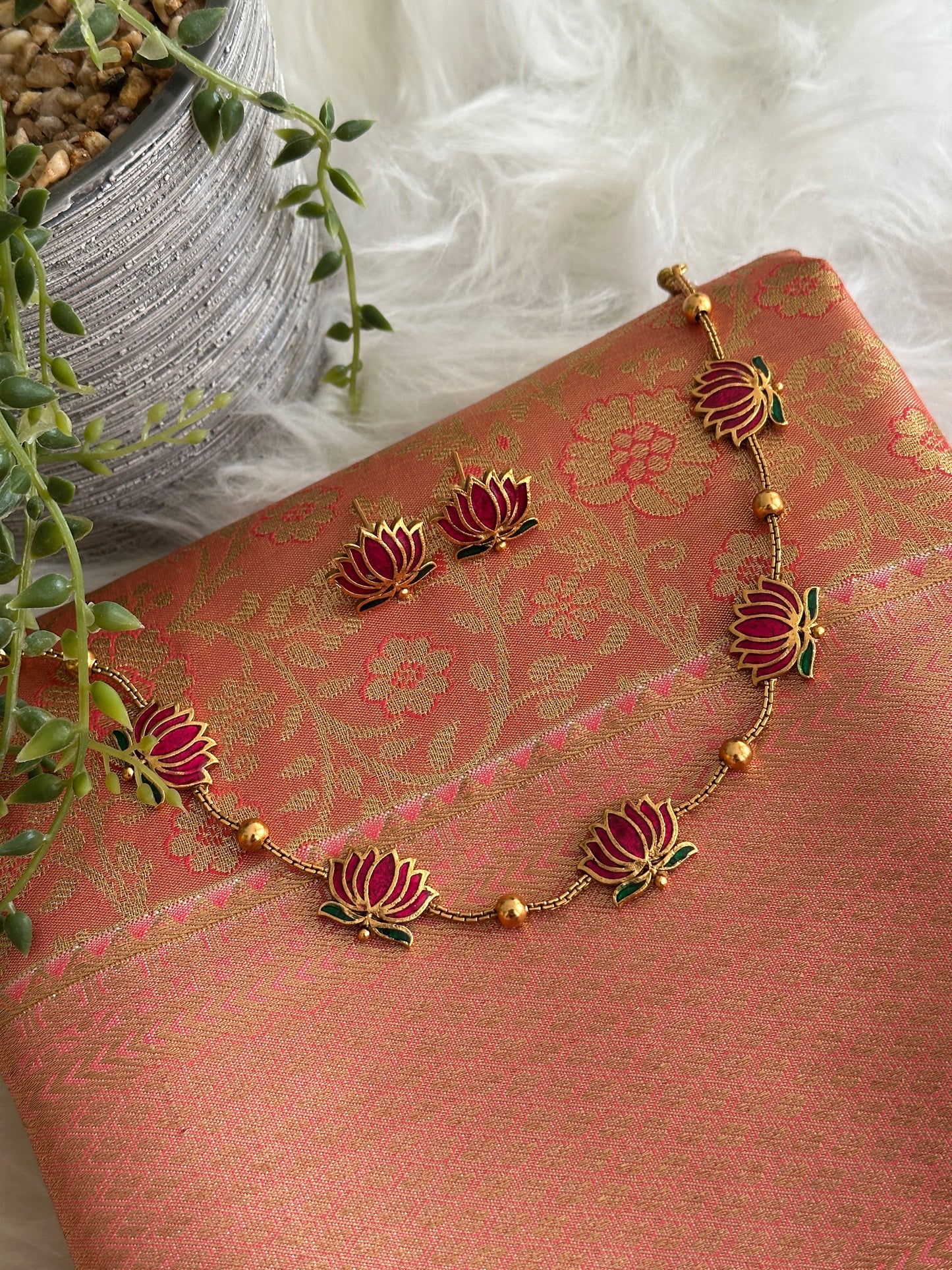 Manju Inspired Lotus Choker