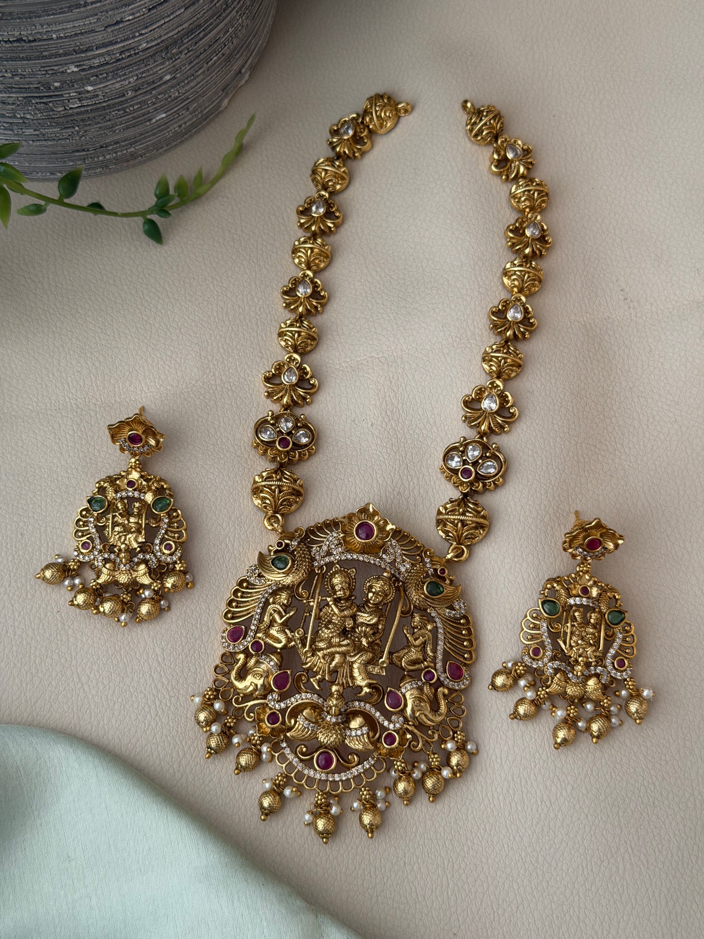 Radhe Shyam Temple Necklace