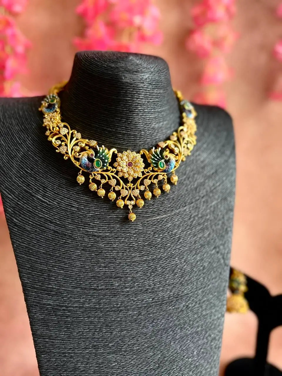 Peacock Meenakari Premium Necklace