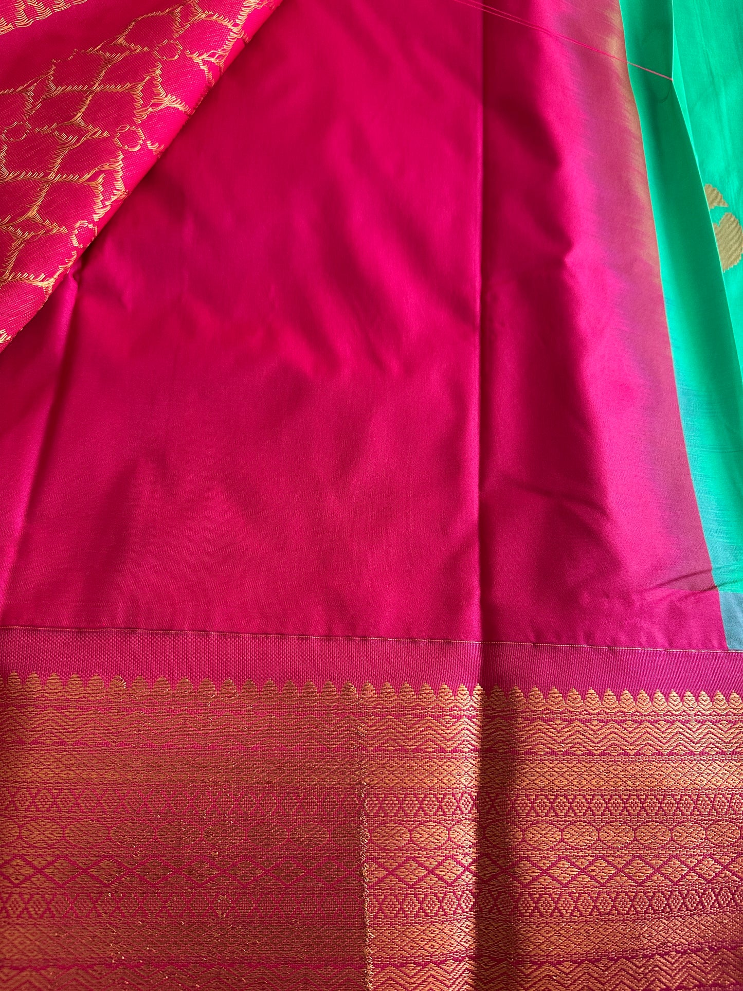 Jade Green Semi Silk Saree