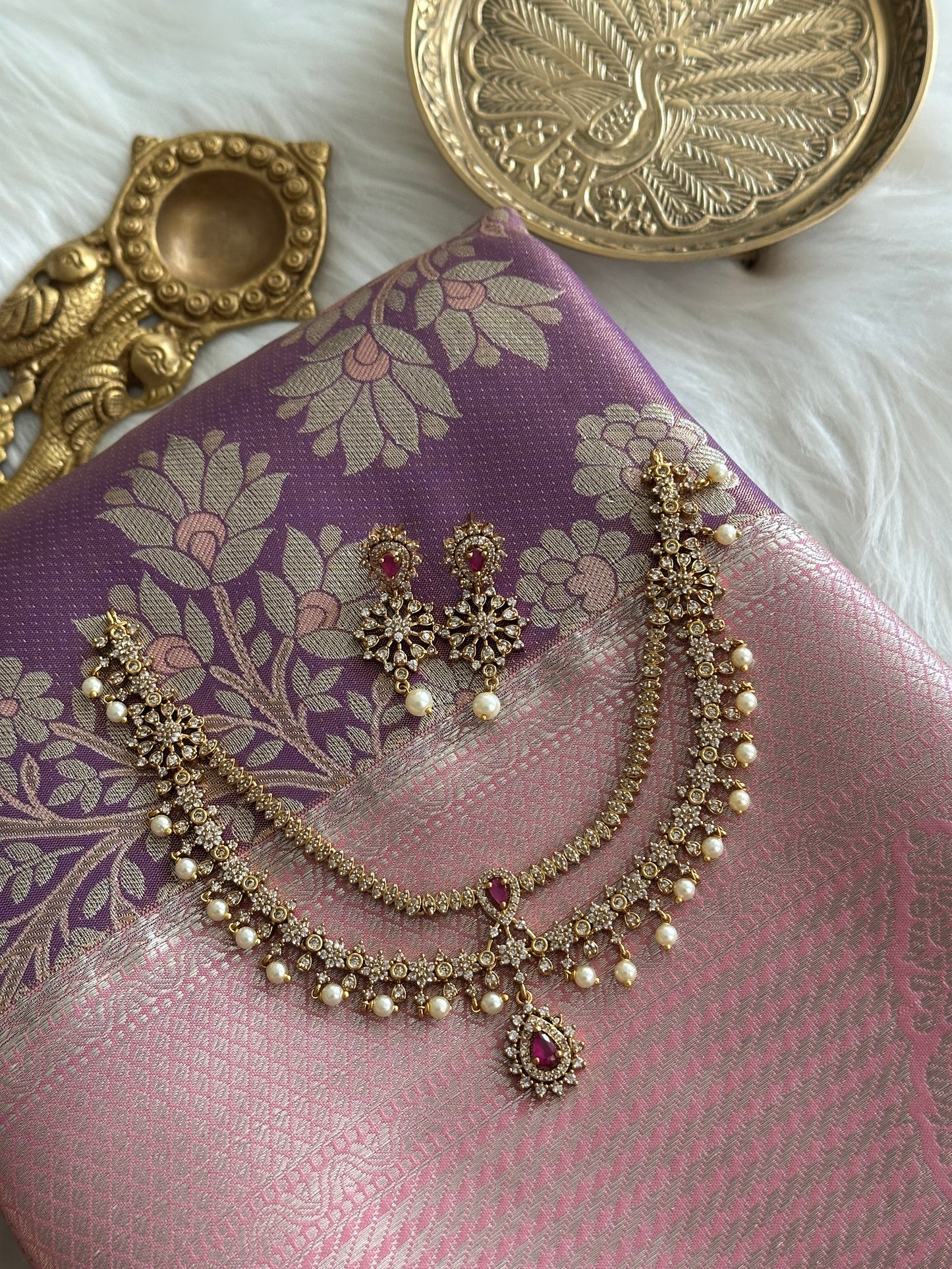 Saanvi Double Layer AD Necklace