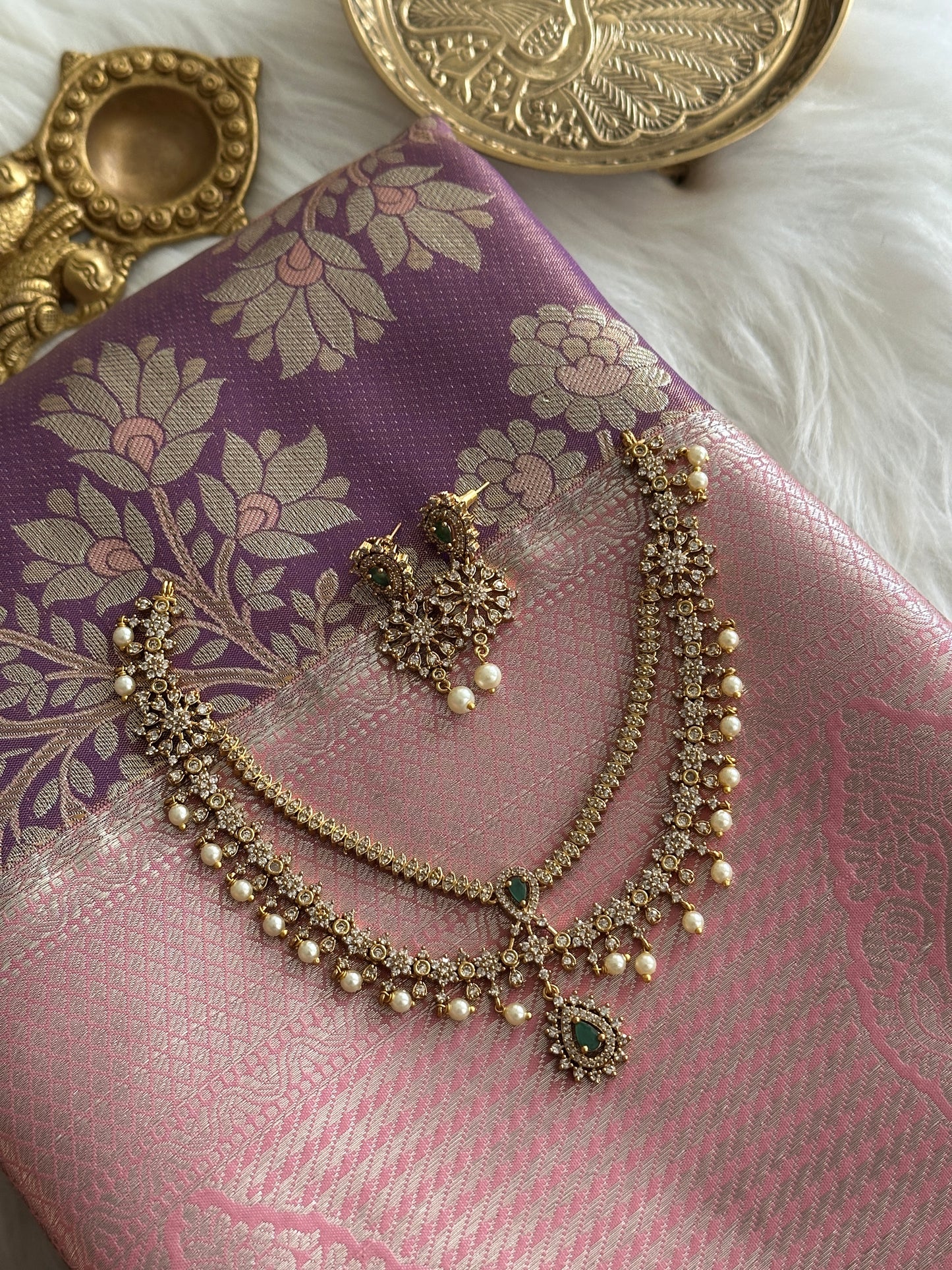 Saanvi Double Layer AD Necklace