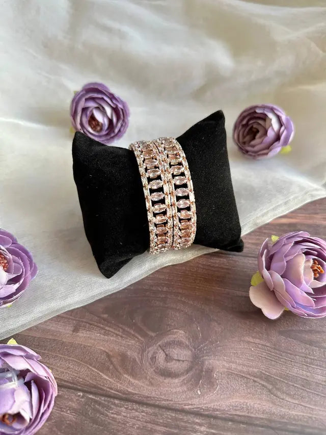 RoseGold AD Bangles (Set of 2)