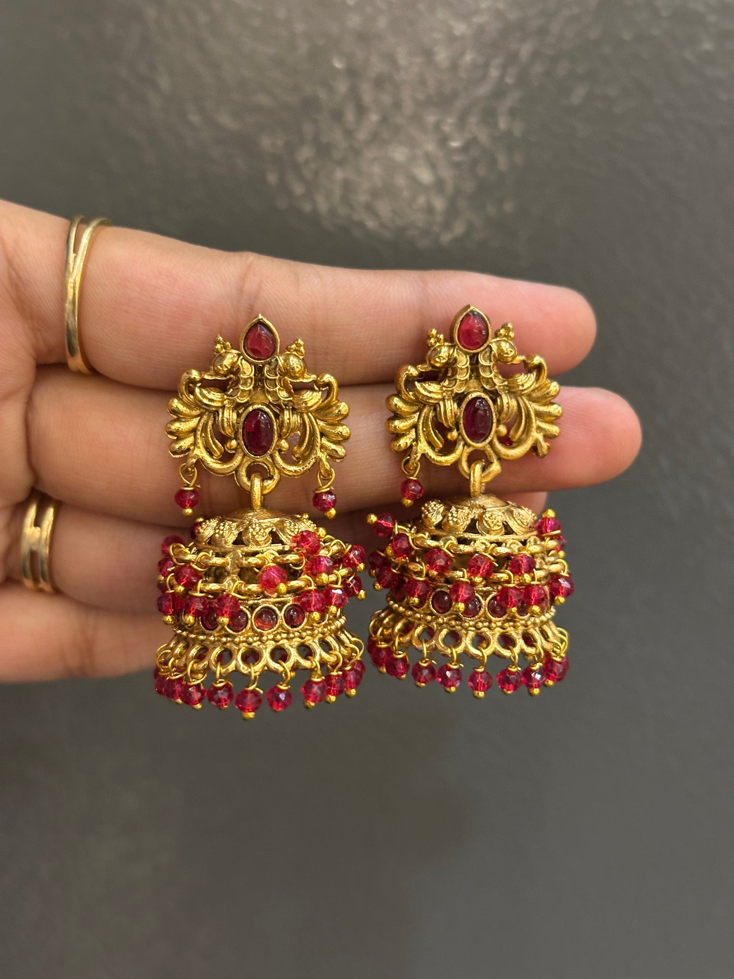 Non Idol Azura Beaded Jhumkas