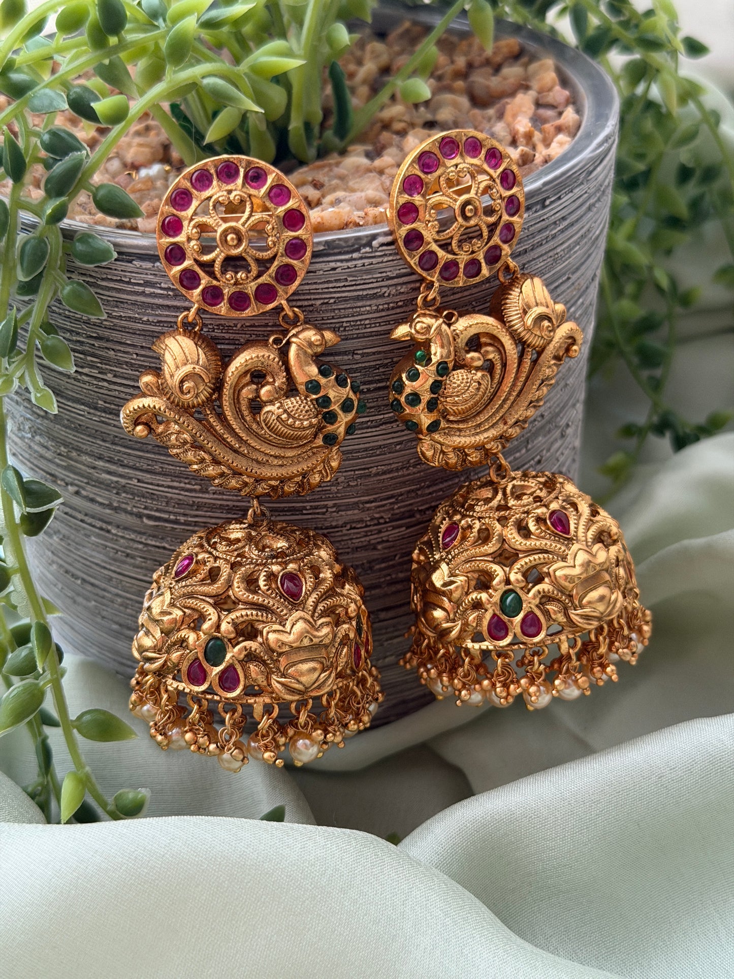 Kalavathi Peacock Jhumkas