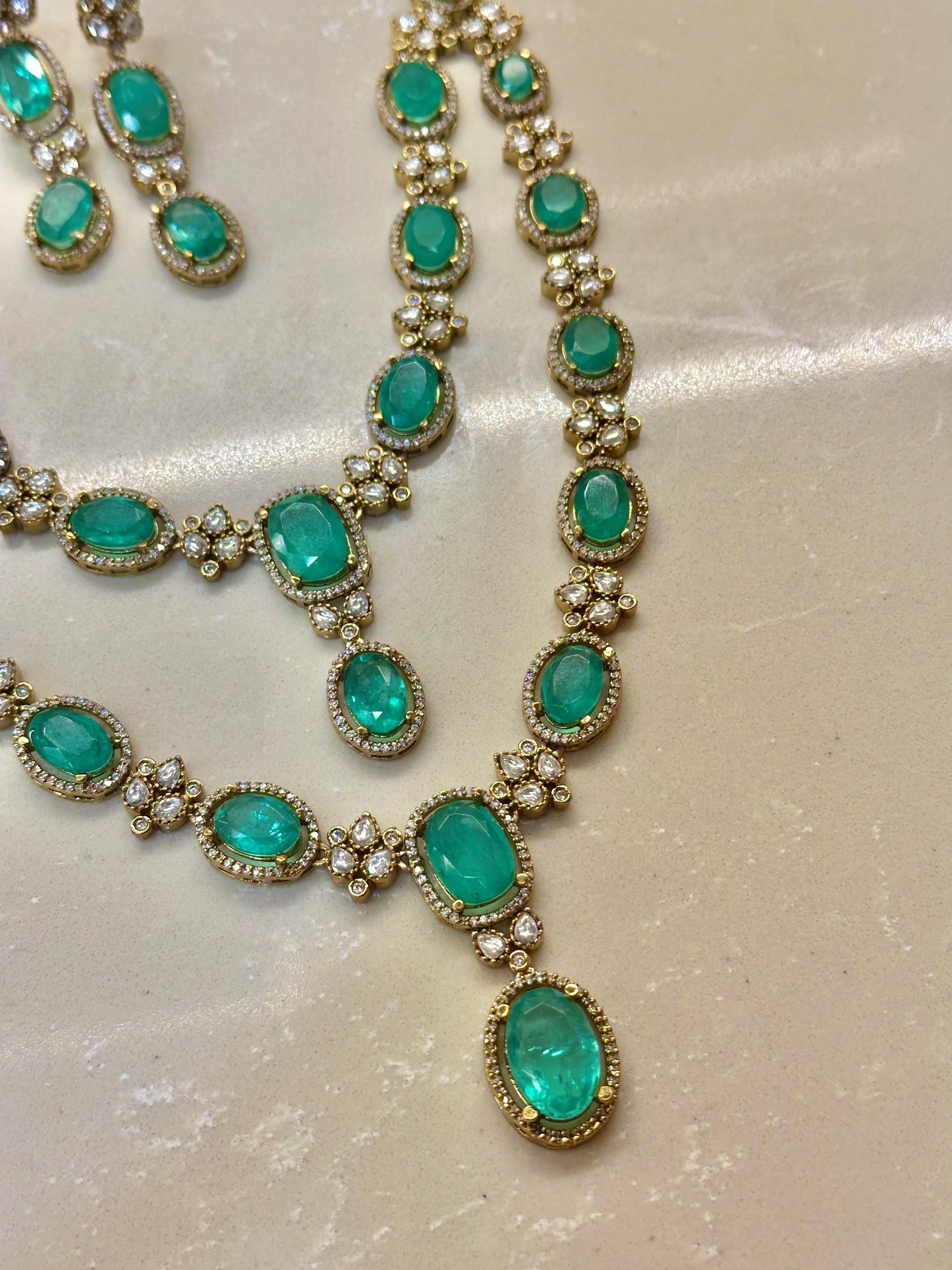 Aqua 2 Layer Mozonite Designer Wear