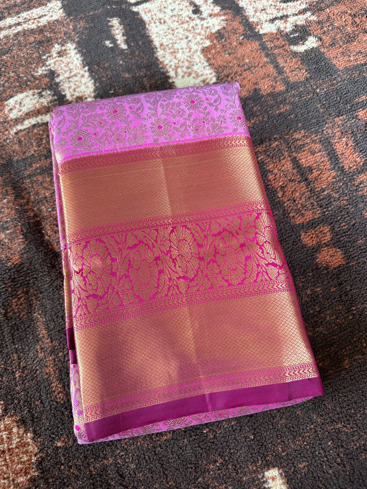 Taffy Pink Tissue Silk Saree