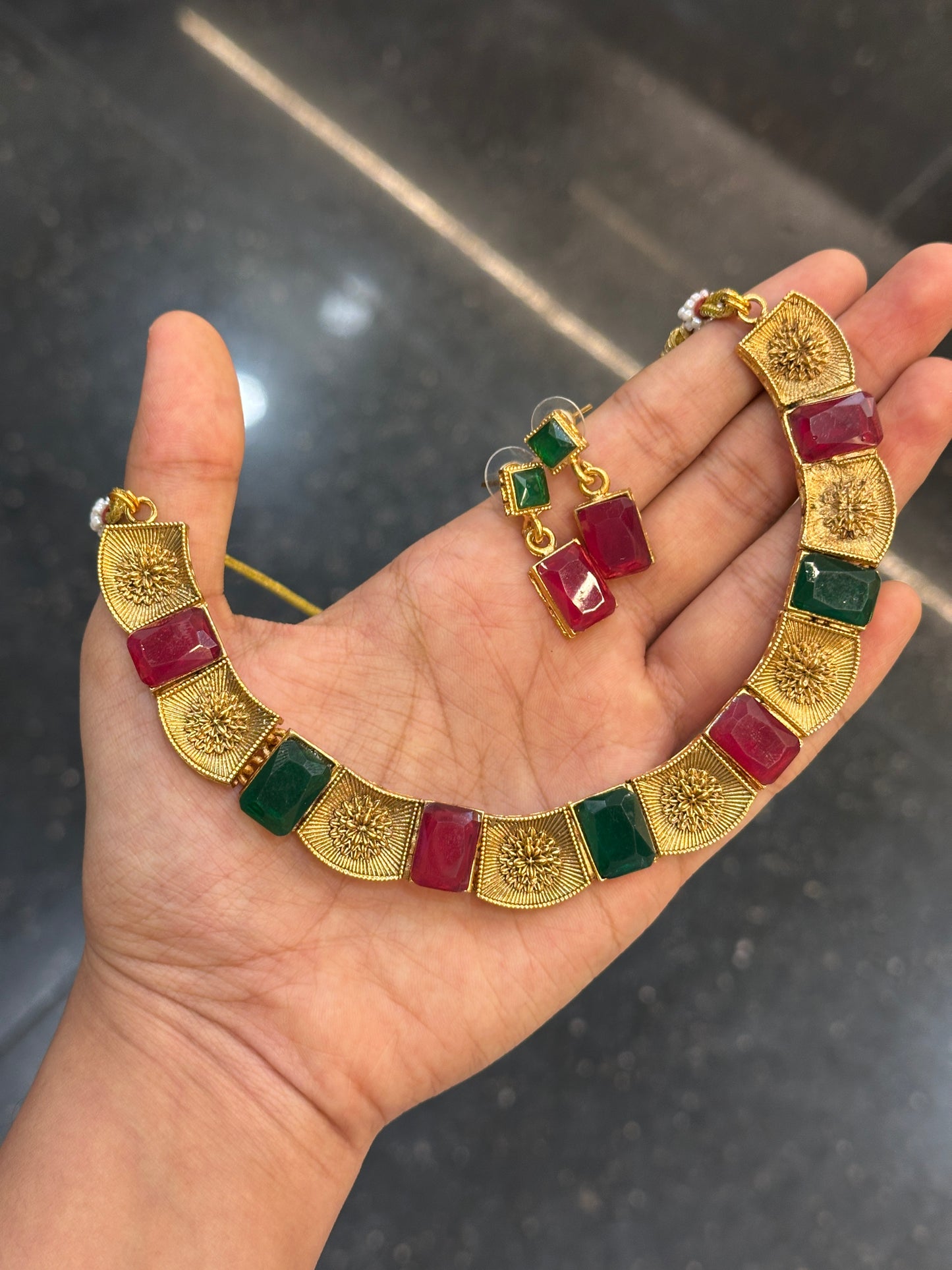 Ruby x Emerald Sufi Necklace