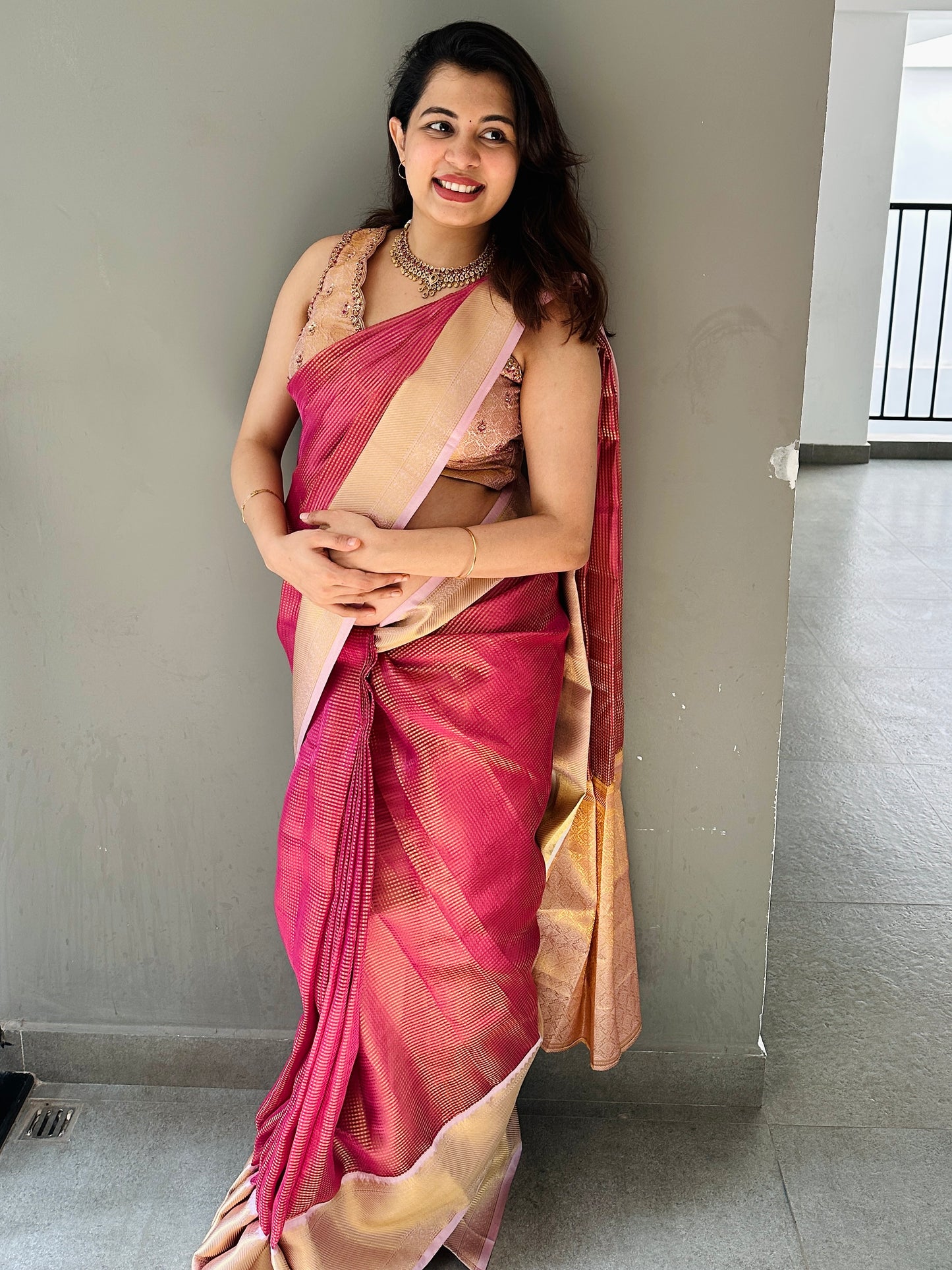 Dual Tone Tissue Organza Saree