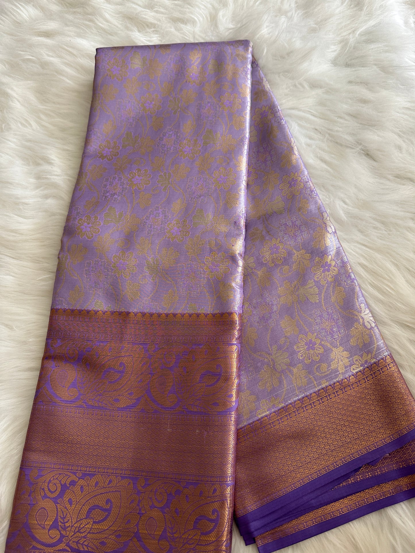 Soft Lavender Tissue Kanchi Pattu